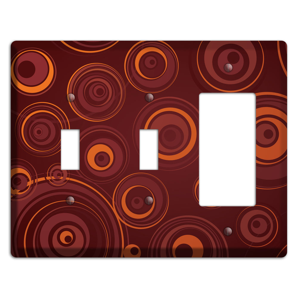 Brown Circles 2 Toggle / Rocker Wallplate