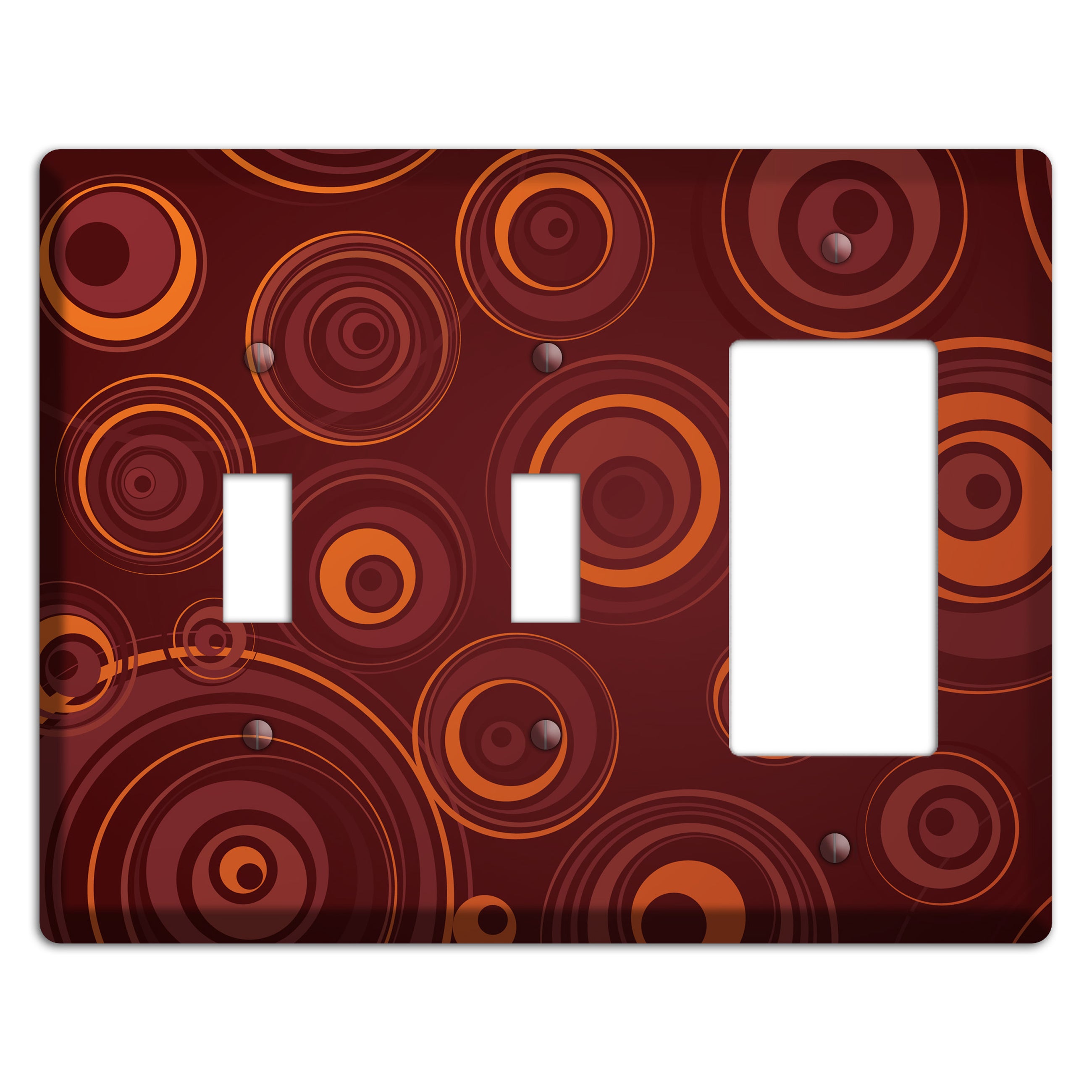 Brown Circles 2 Toggle / Rocker Wallplate