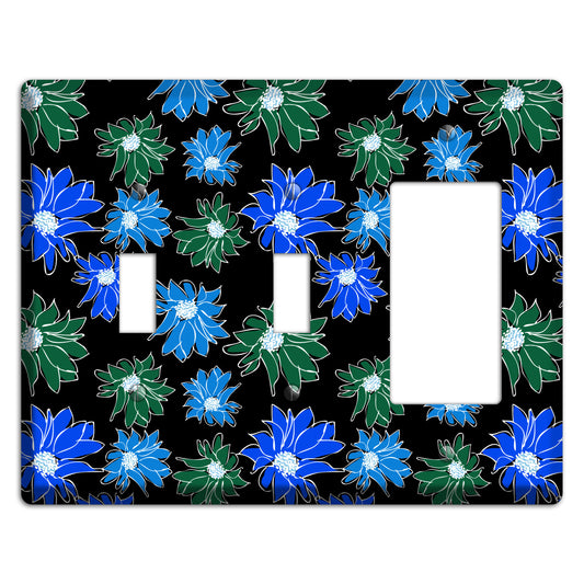 Blue and Green Flowers 2 Toggle / Rocker Wallplate