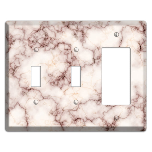 Burgundy Stained Marble 2 Toggle / Rocker Wallplate