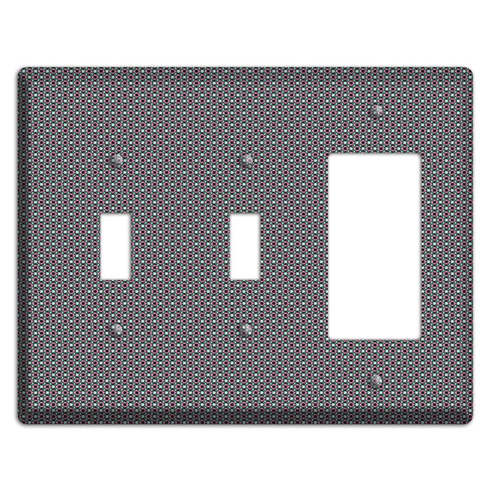 Green Red Grey Geometric 2 Toggle / Rocker Wallplate