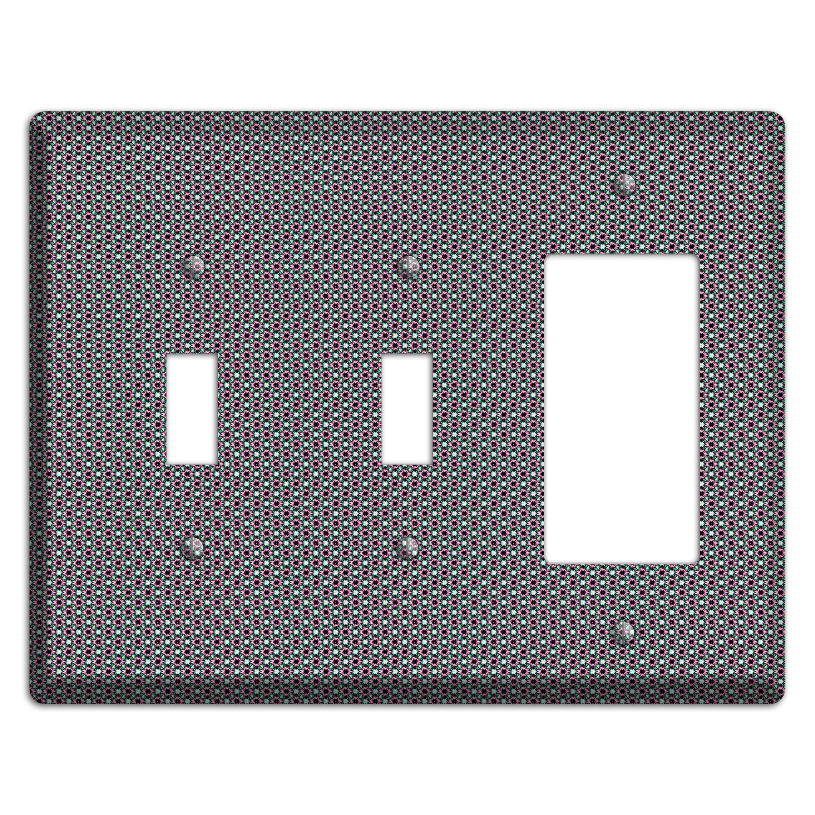 Green Red Grey Geometric 2 Toggle / Rocker Wallplate