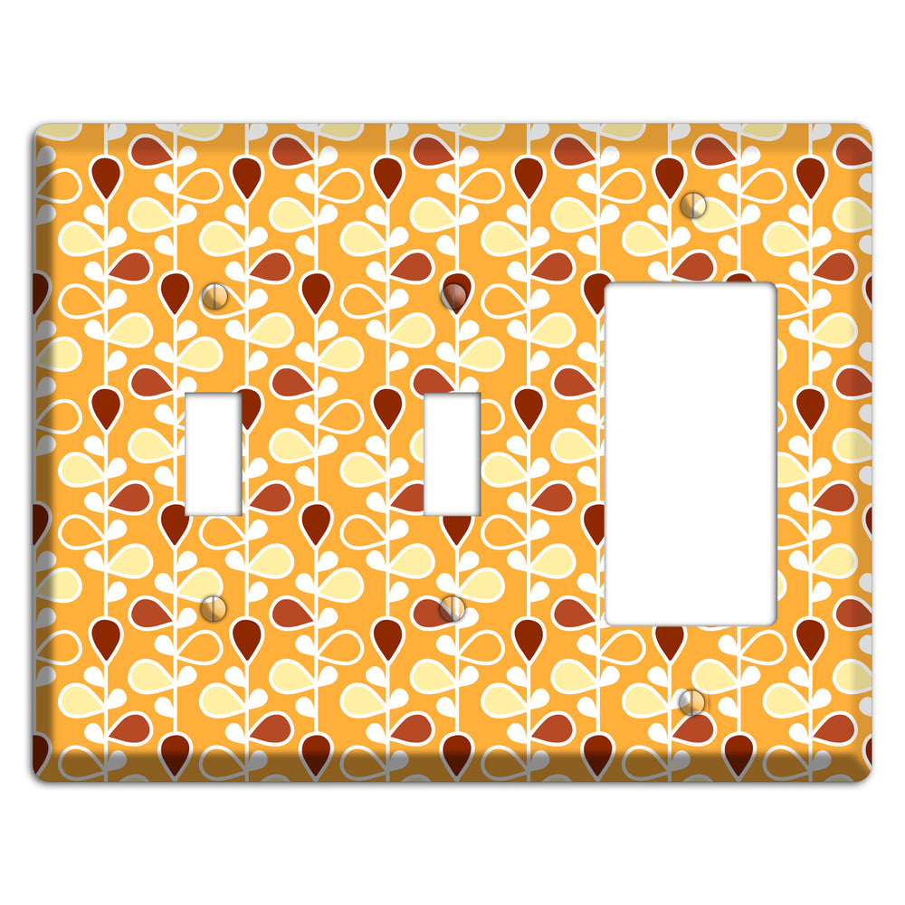 Orange with Yellow and Red Drop and Vine 2 Toggle / Rocker Wallplate