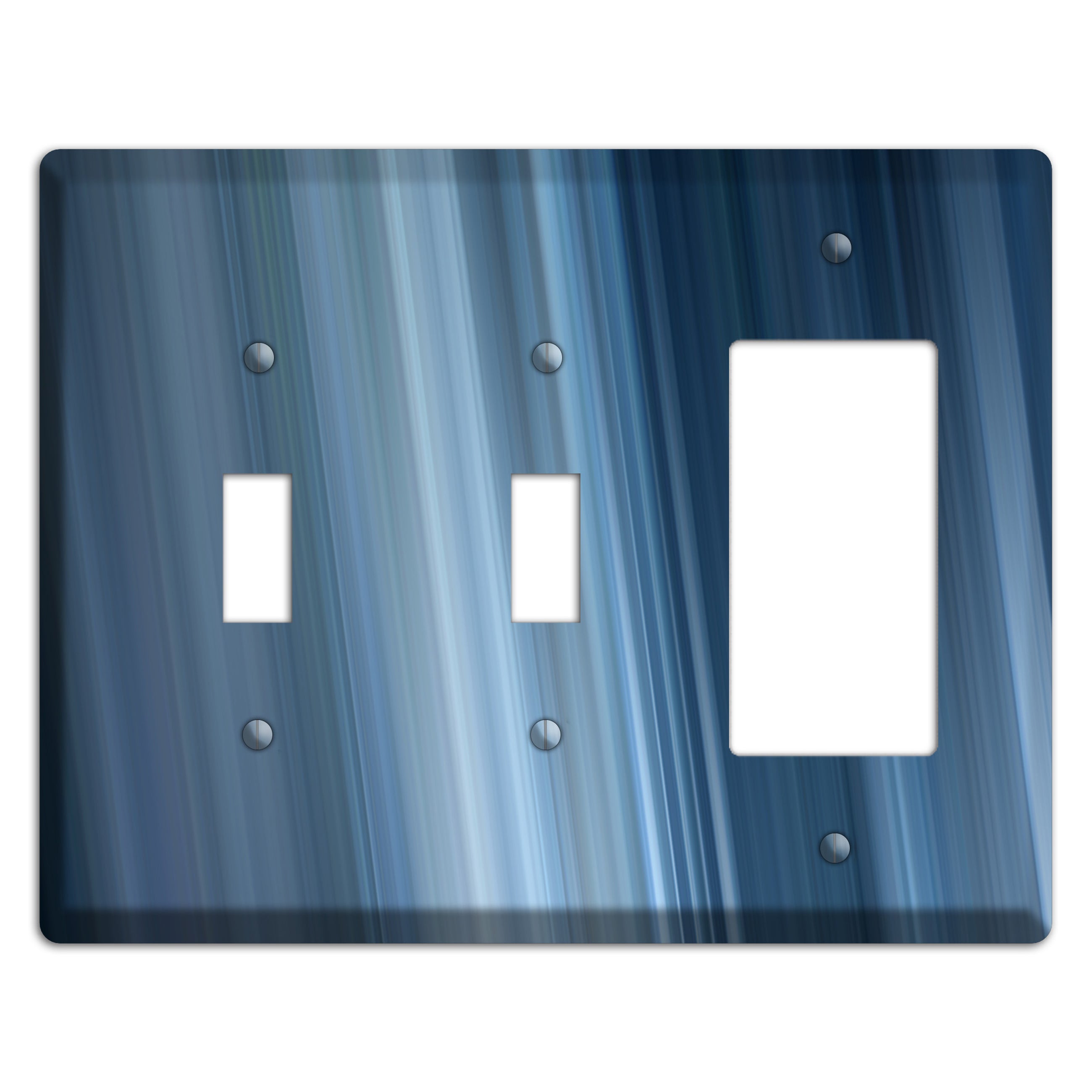 Brushed Blue Stripes 2 Toggle / Rocker Wallplate