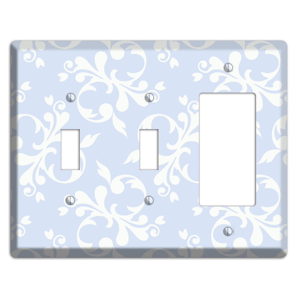 Light Blue Victorian Toile 2 Toggle / Rocker Wallplate