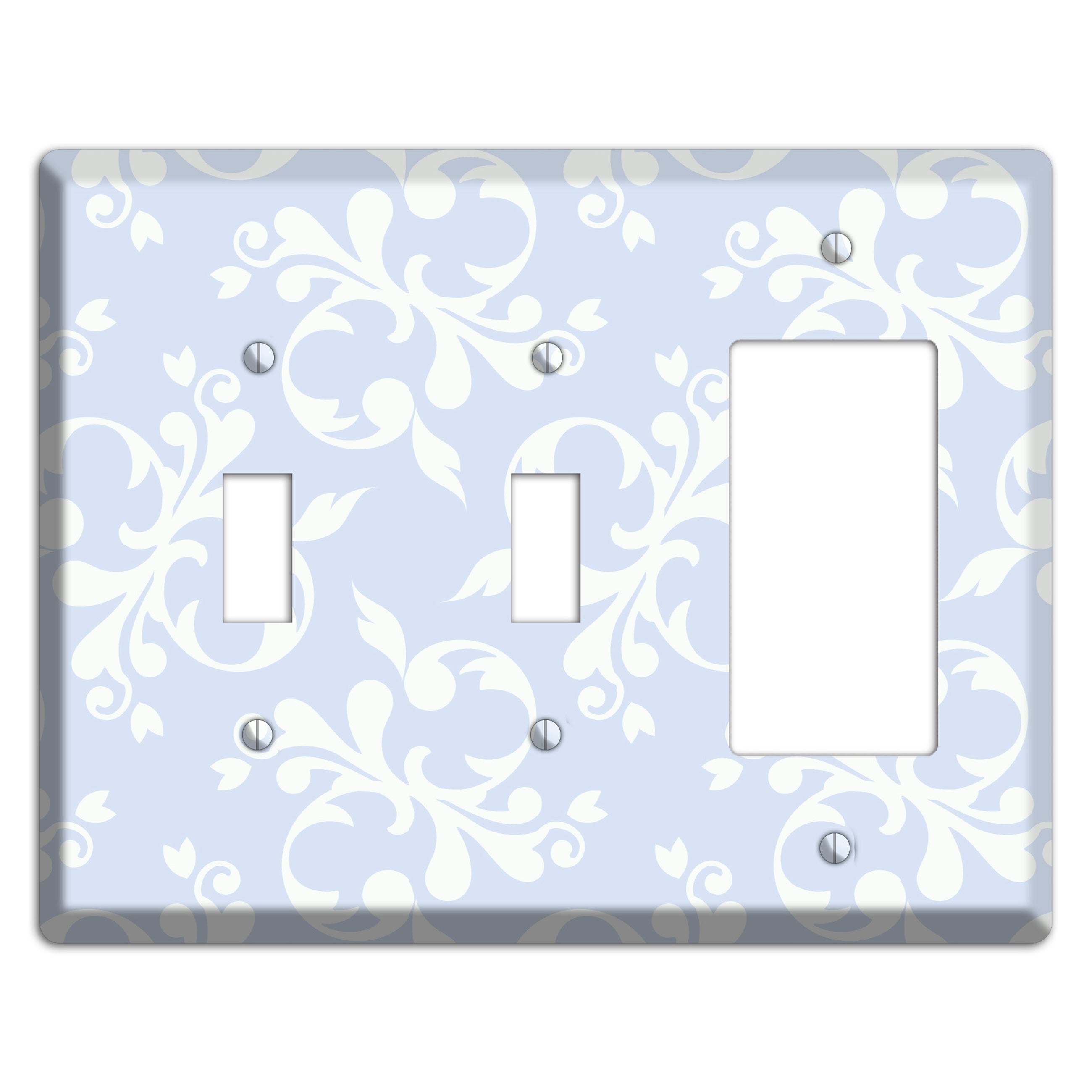 Light Blue Victorian Toile 2 Toggle / Rocker Wallplate
