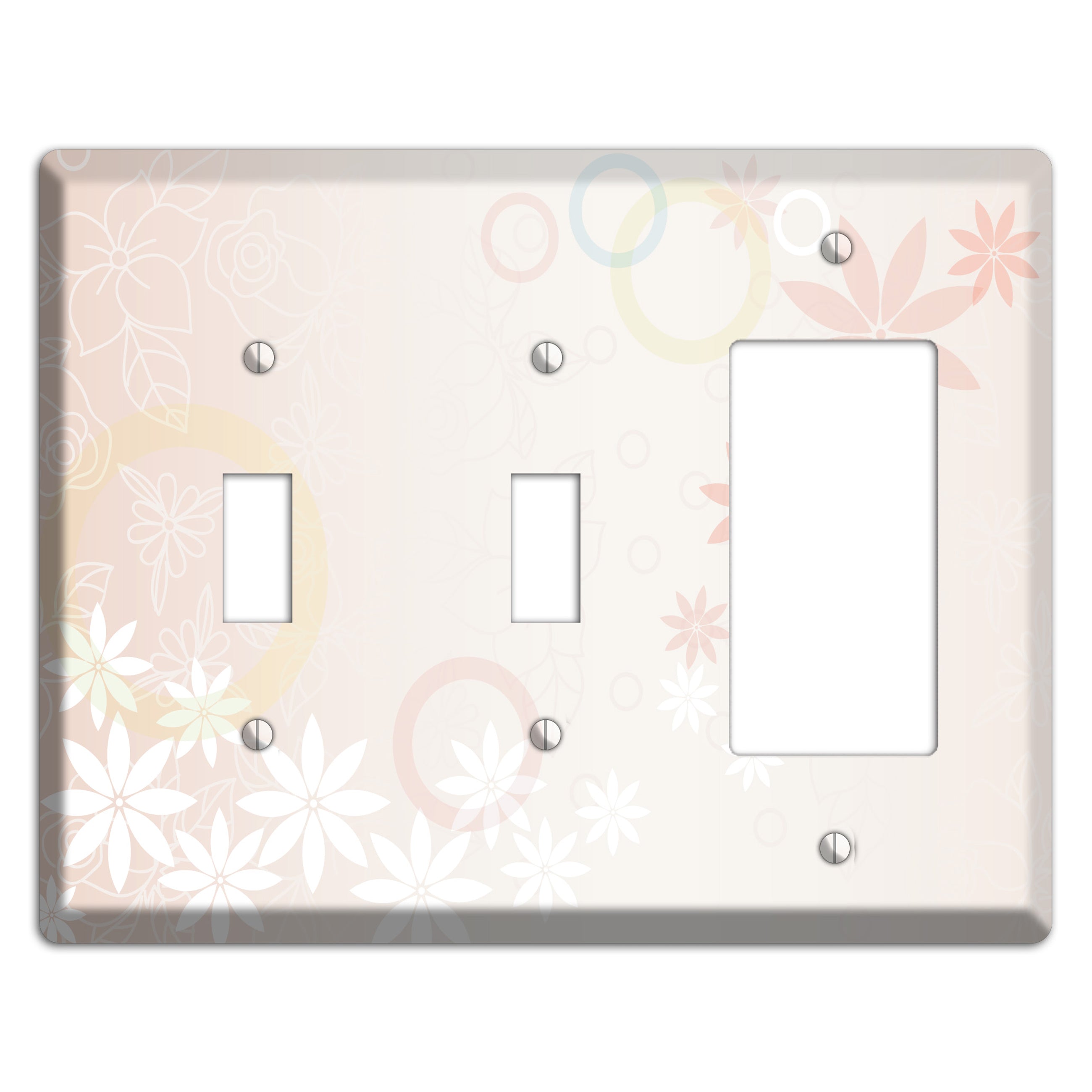 Mauve Floral 2 Toggle / Rocker Wallplate