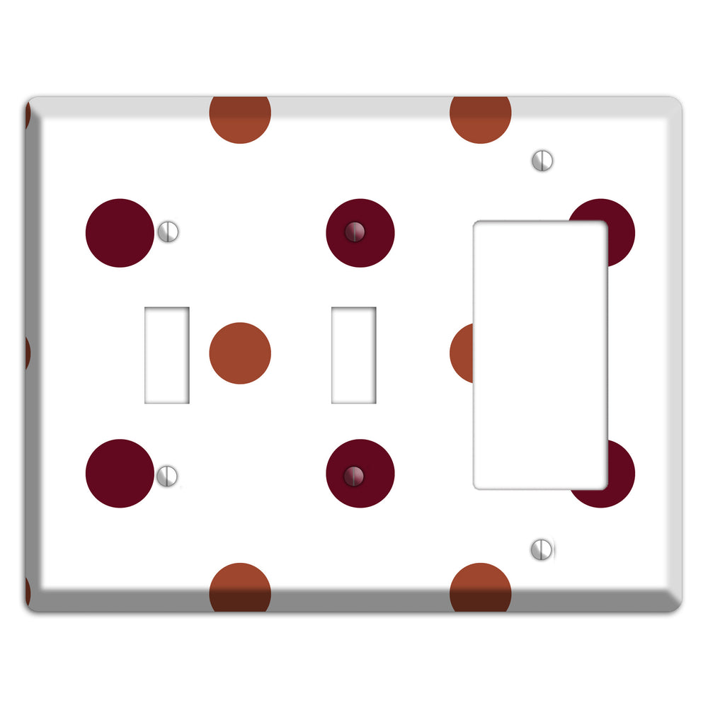 Multi Brown Medium Polka Dots 2 Toggle / Rocker Wallplate