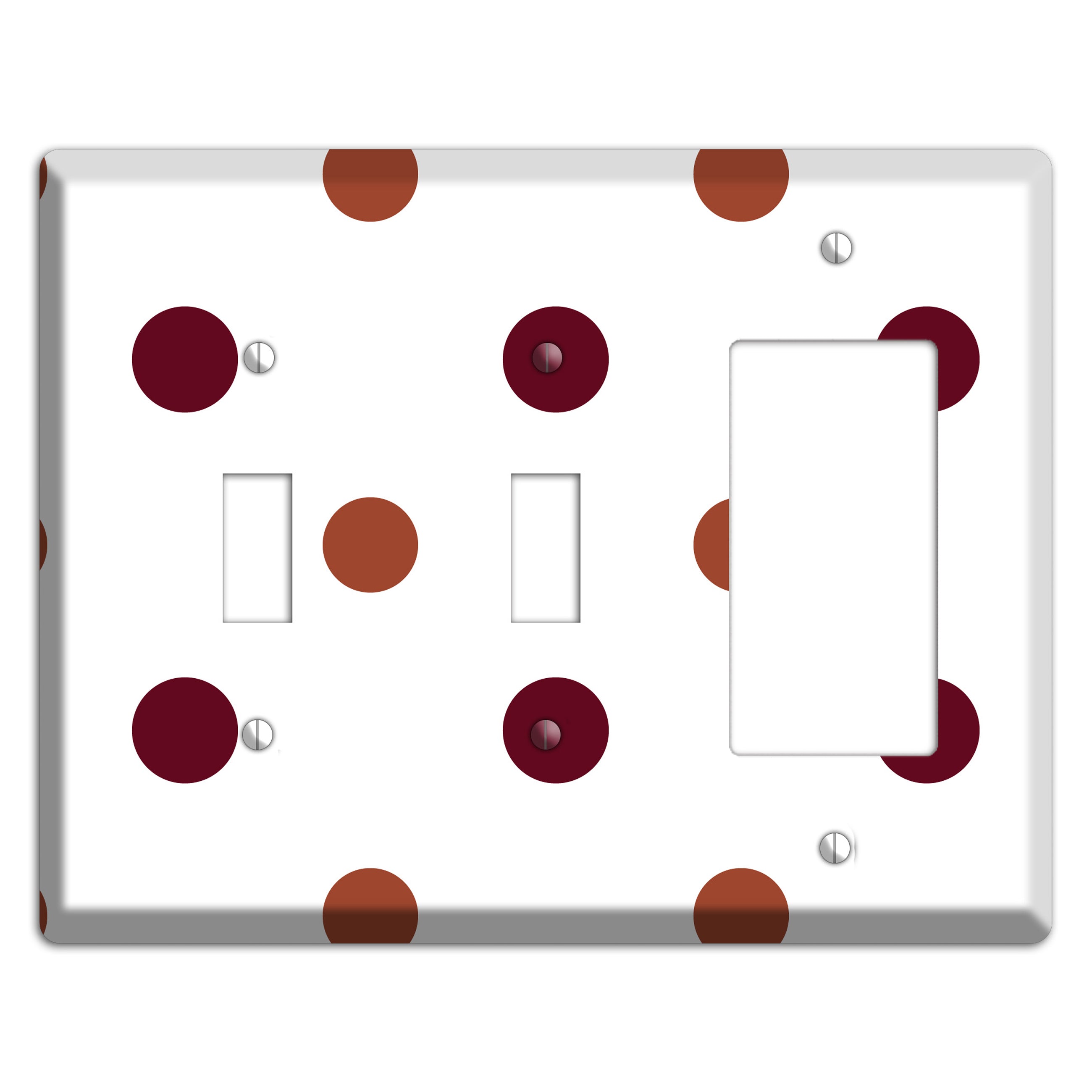 Multi Brown Medium Polka Dots 2 Toggle / Rocker Wallplate
