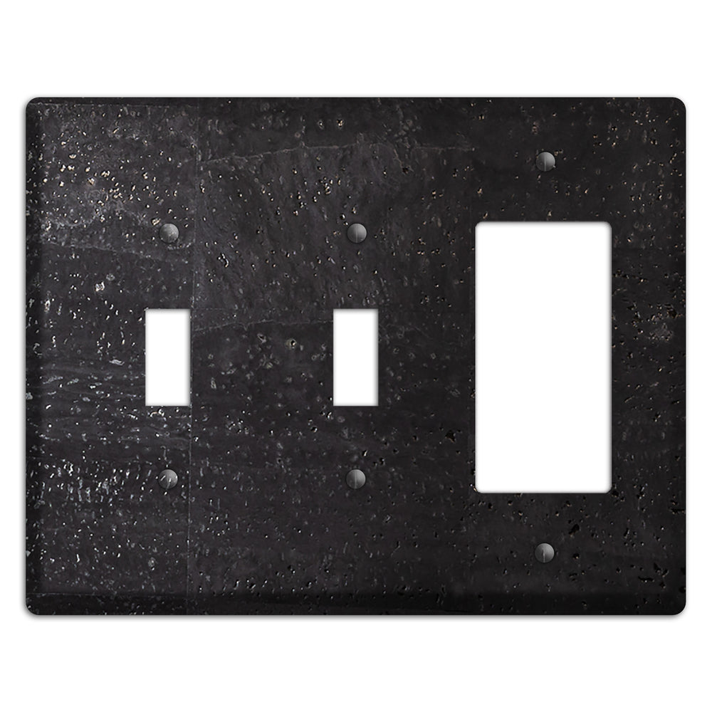 Black Cork 2 Toggle / Rocker Wallplate