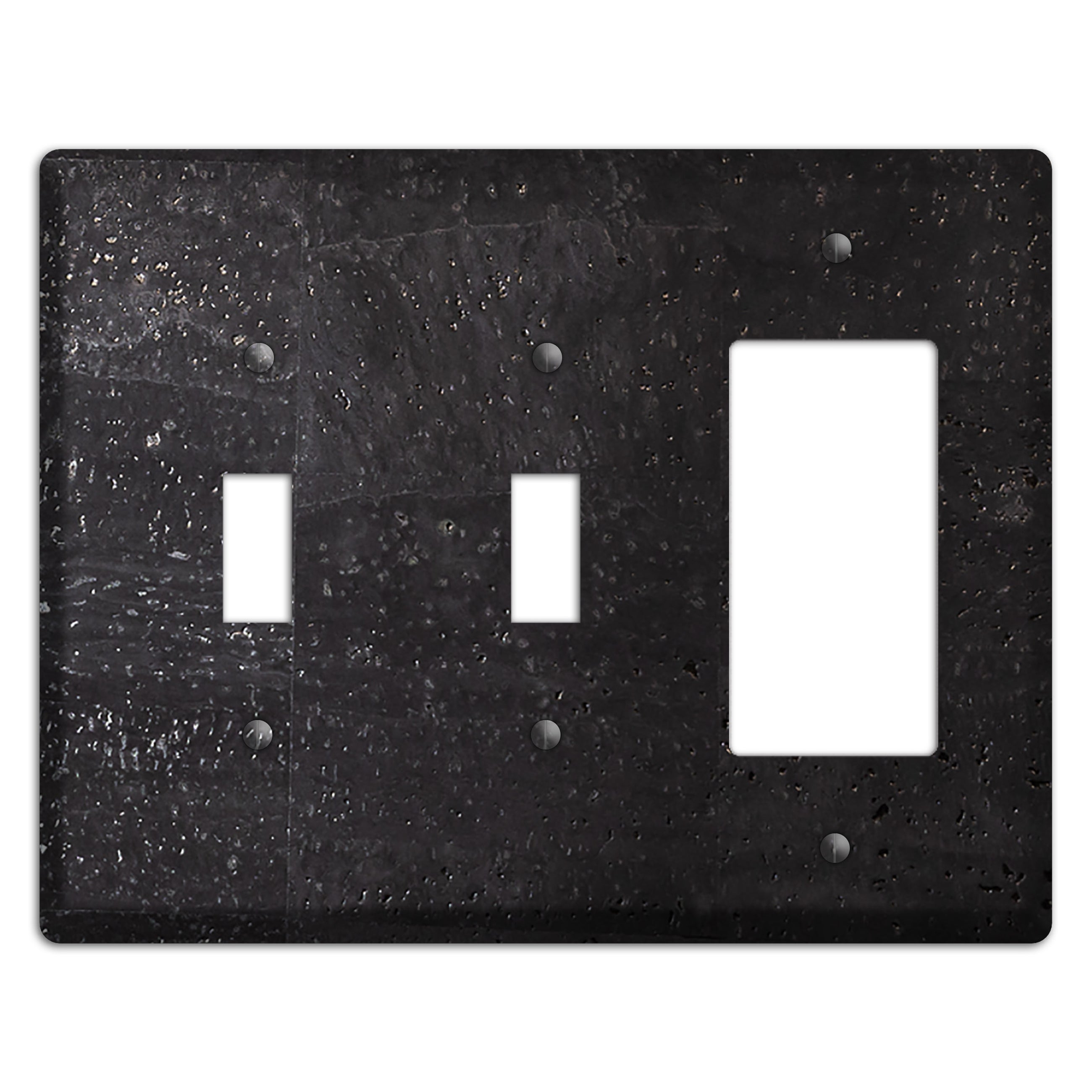 Black Cork 2 Toggle / Rocker Wallplate
