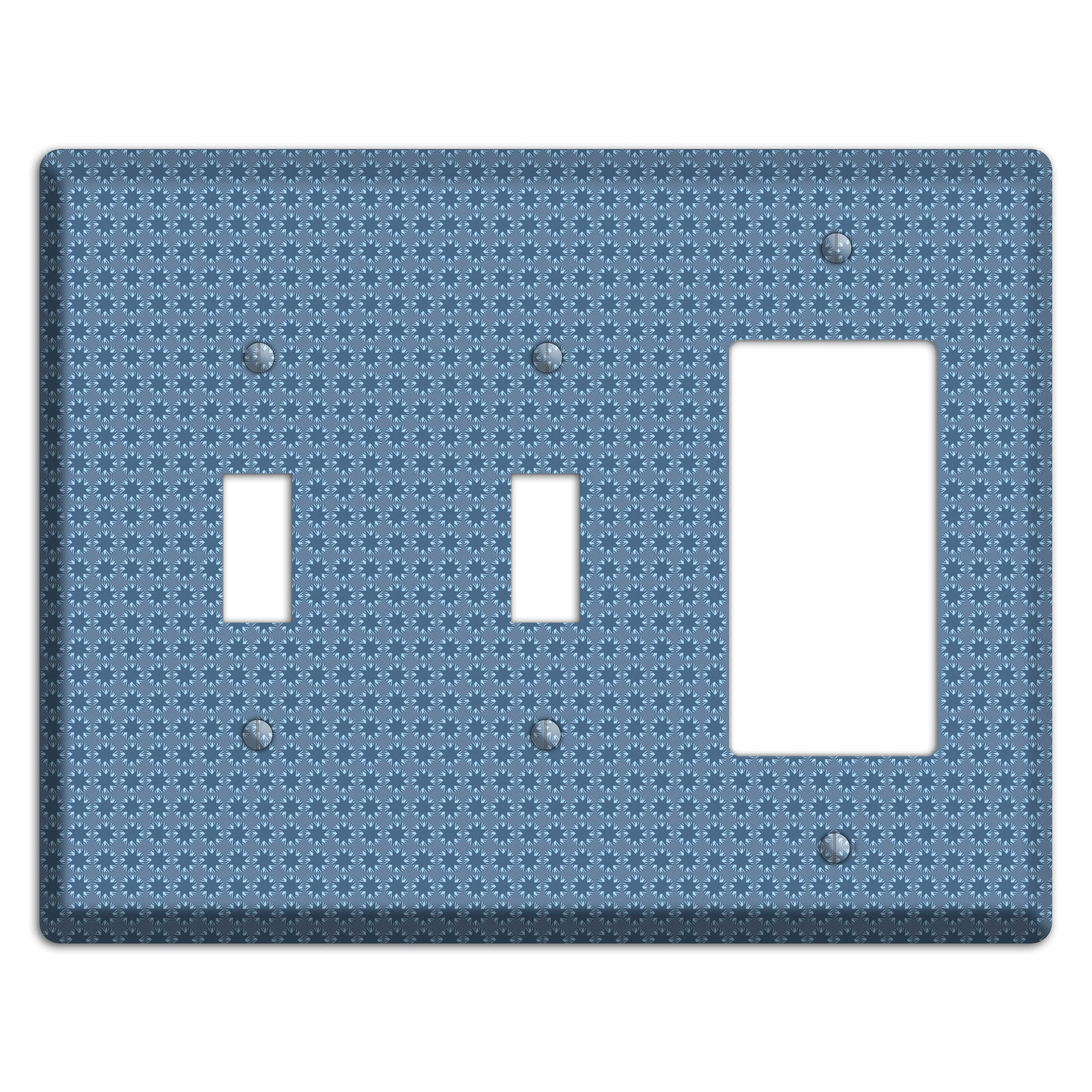 Multi Blue Tiled Foulard 2 Toggle / Rocker Wallplate