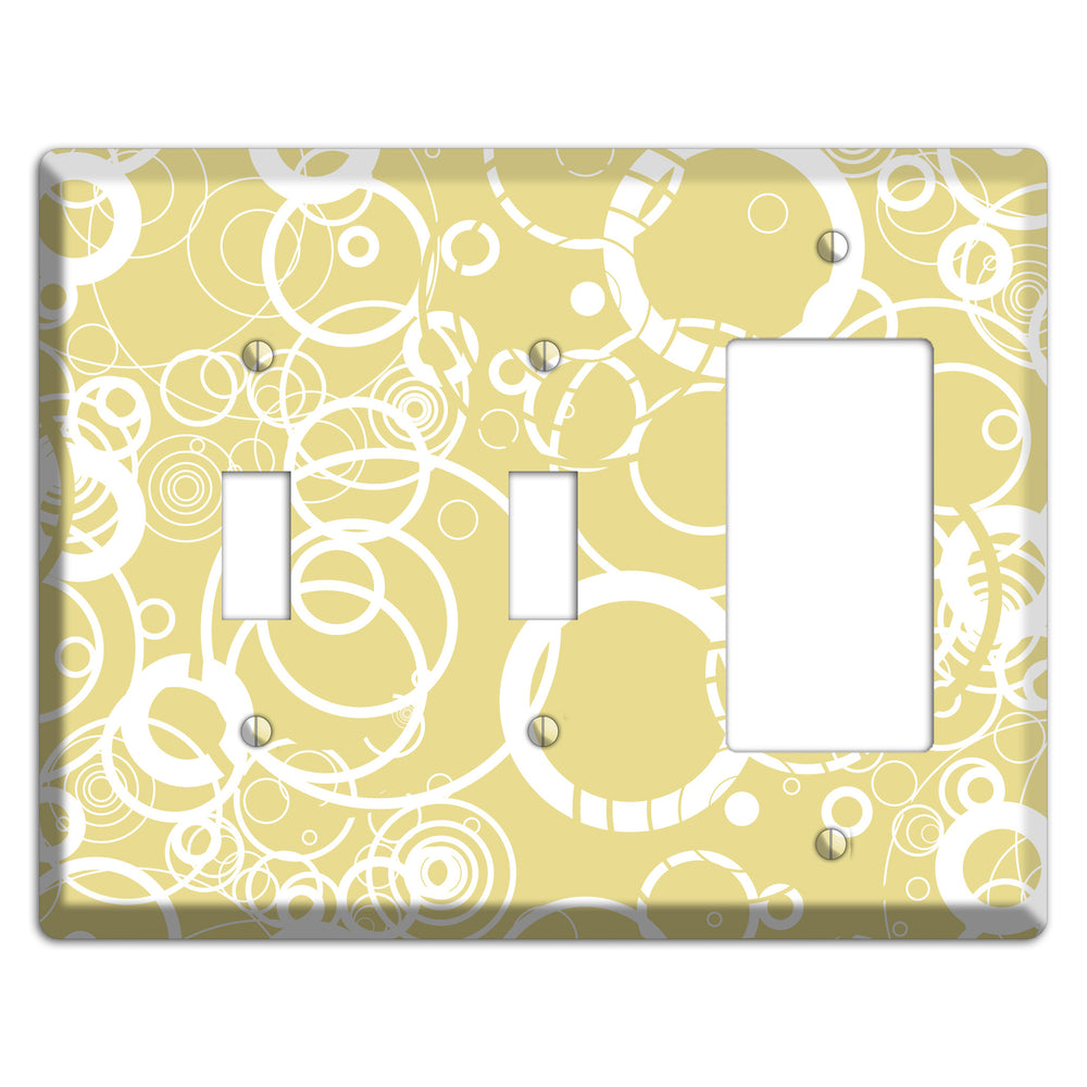 Beige with White Rings 2 Toggle / Rocker Wallplate