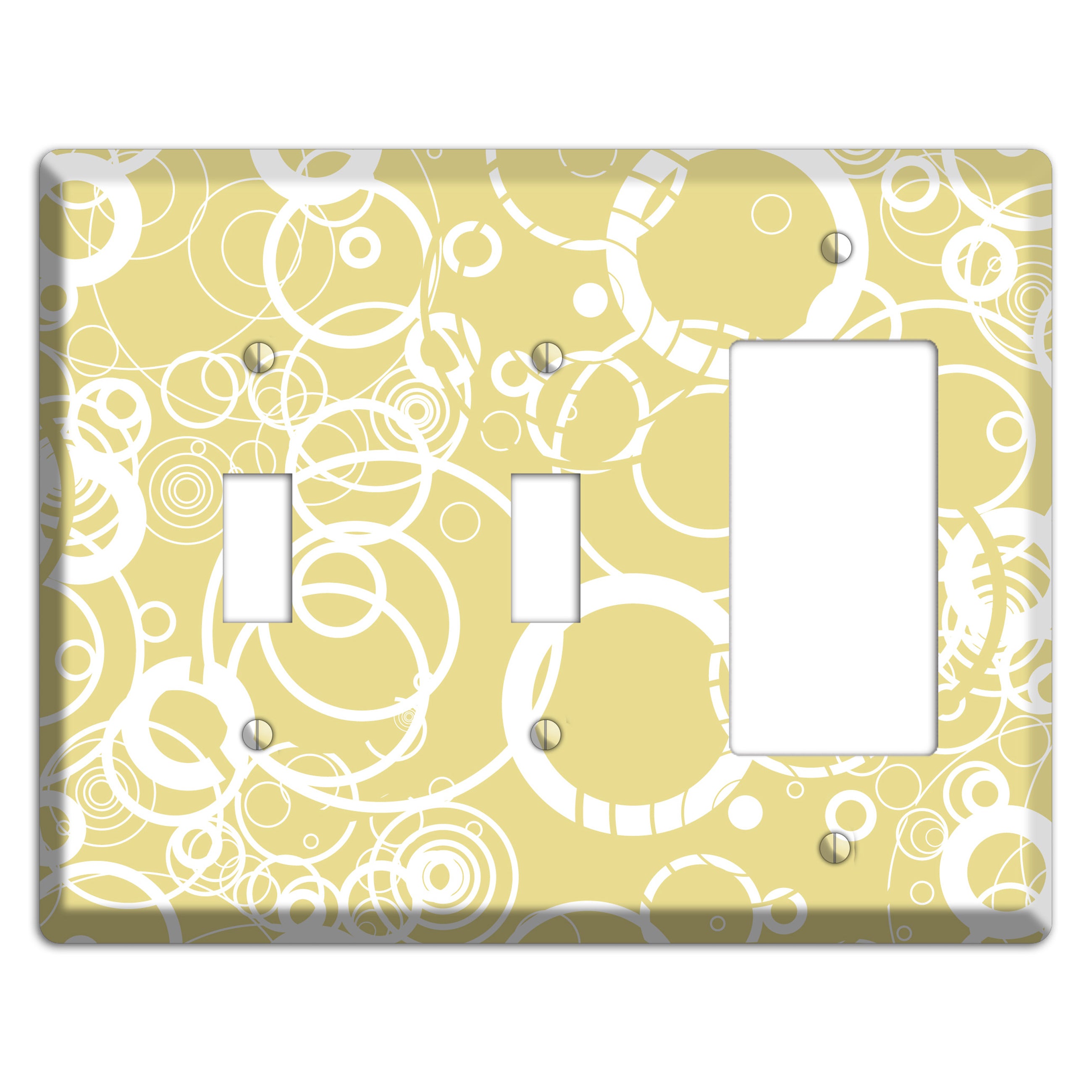 Beige with White Rings 2 Toggle / Rocker Wallplate