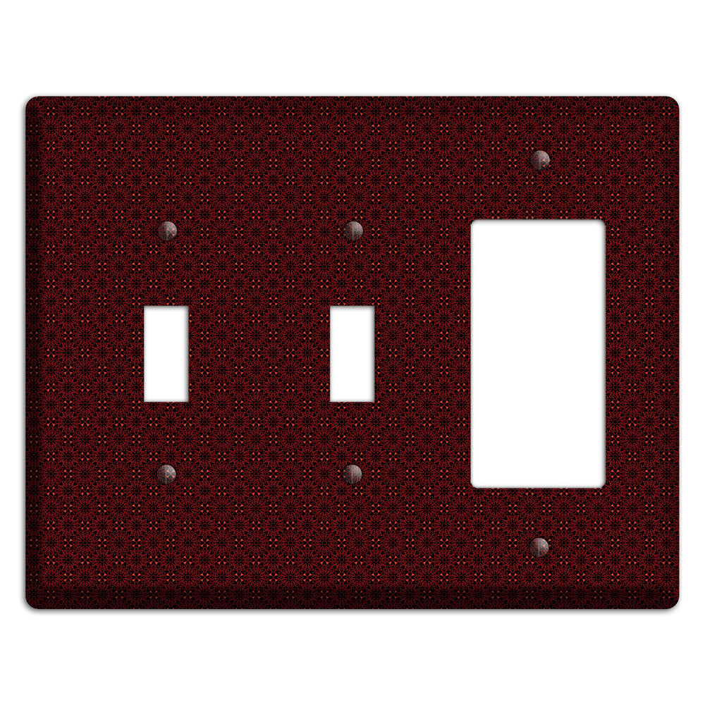 Maroon Checkered Foulard 2 Toggle / Rocker Wallplate