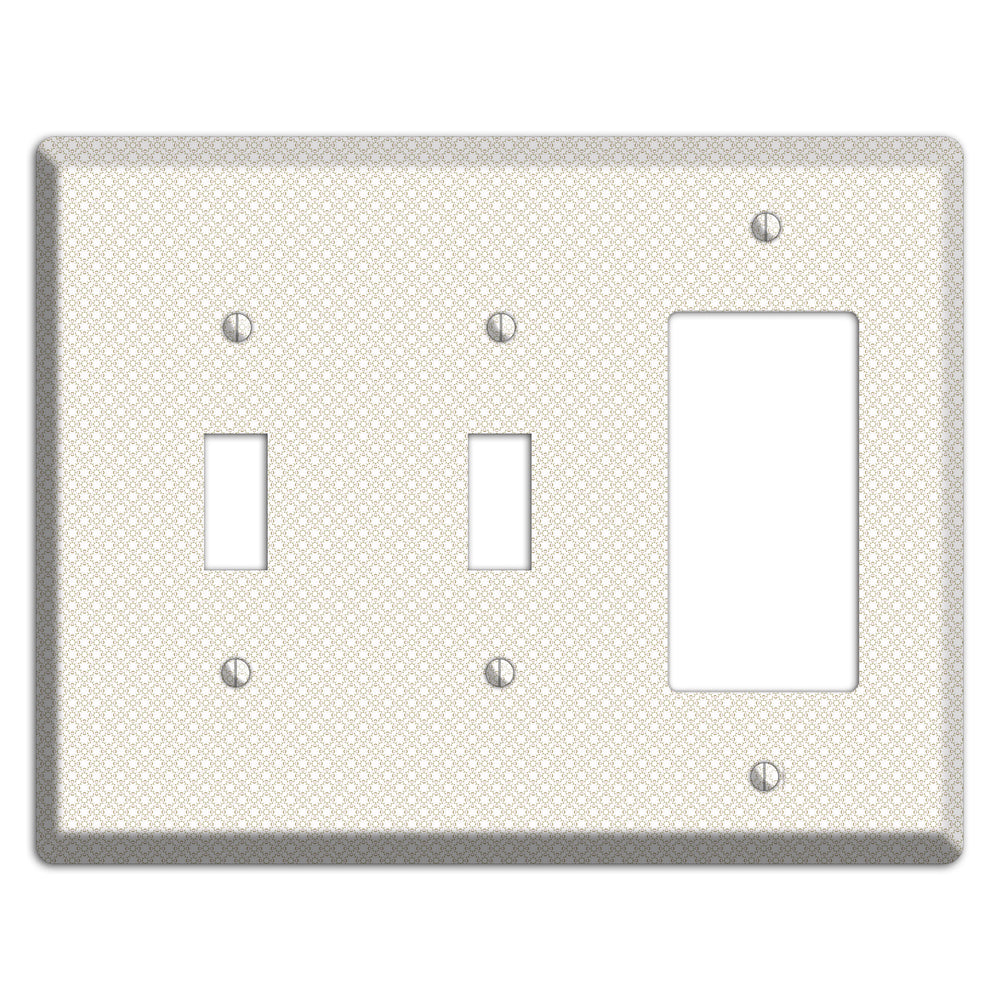 Off White Geometric 2 Toggle / Rocker Wallplate