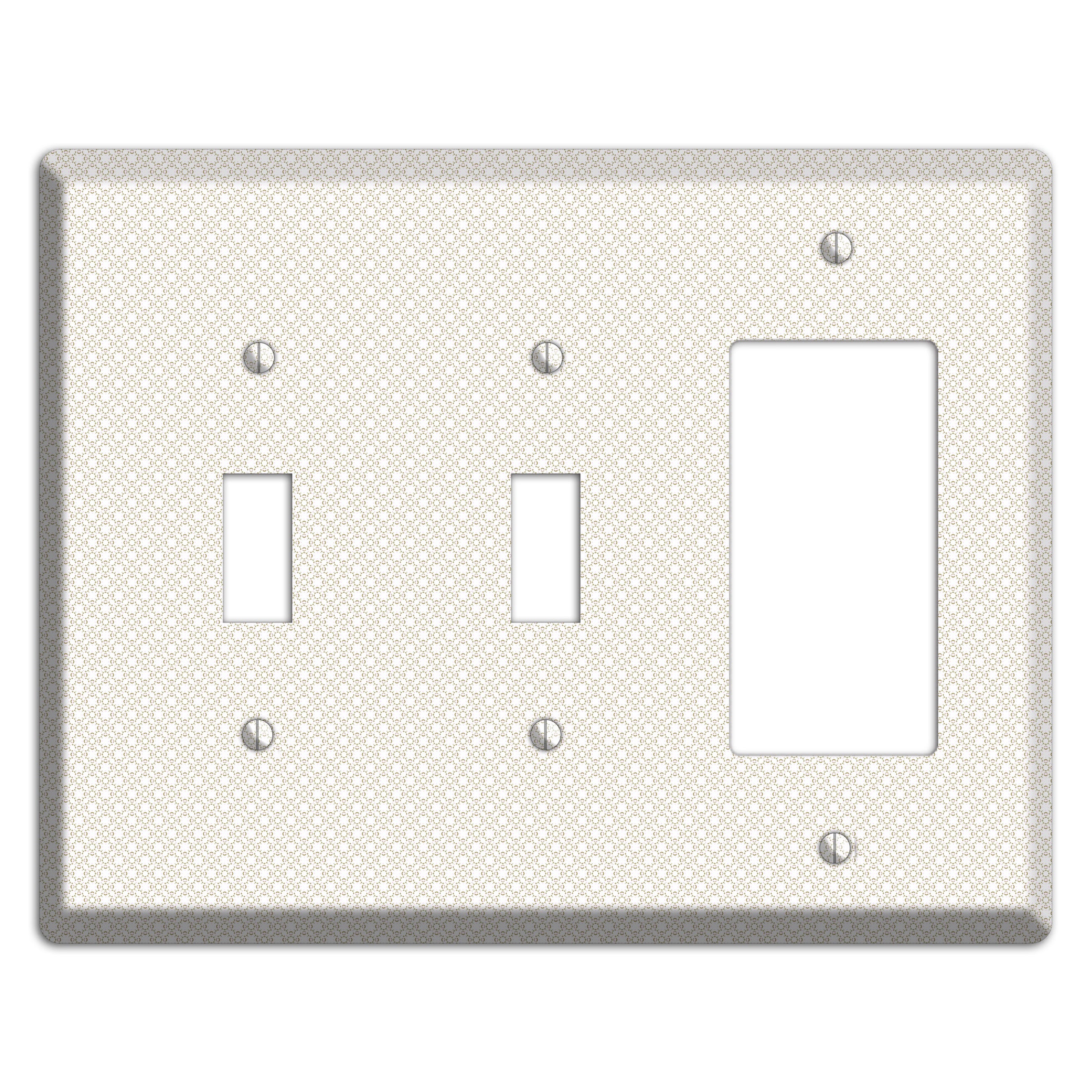 Off White Geometric 2 Toggle / Rocker Wallplate