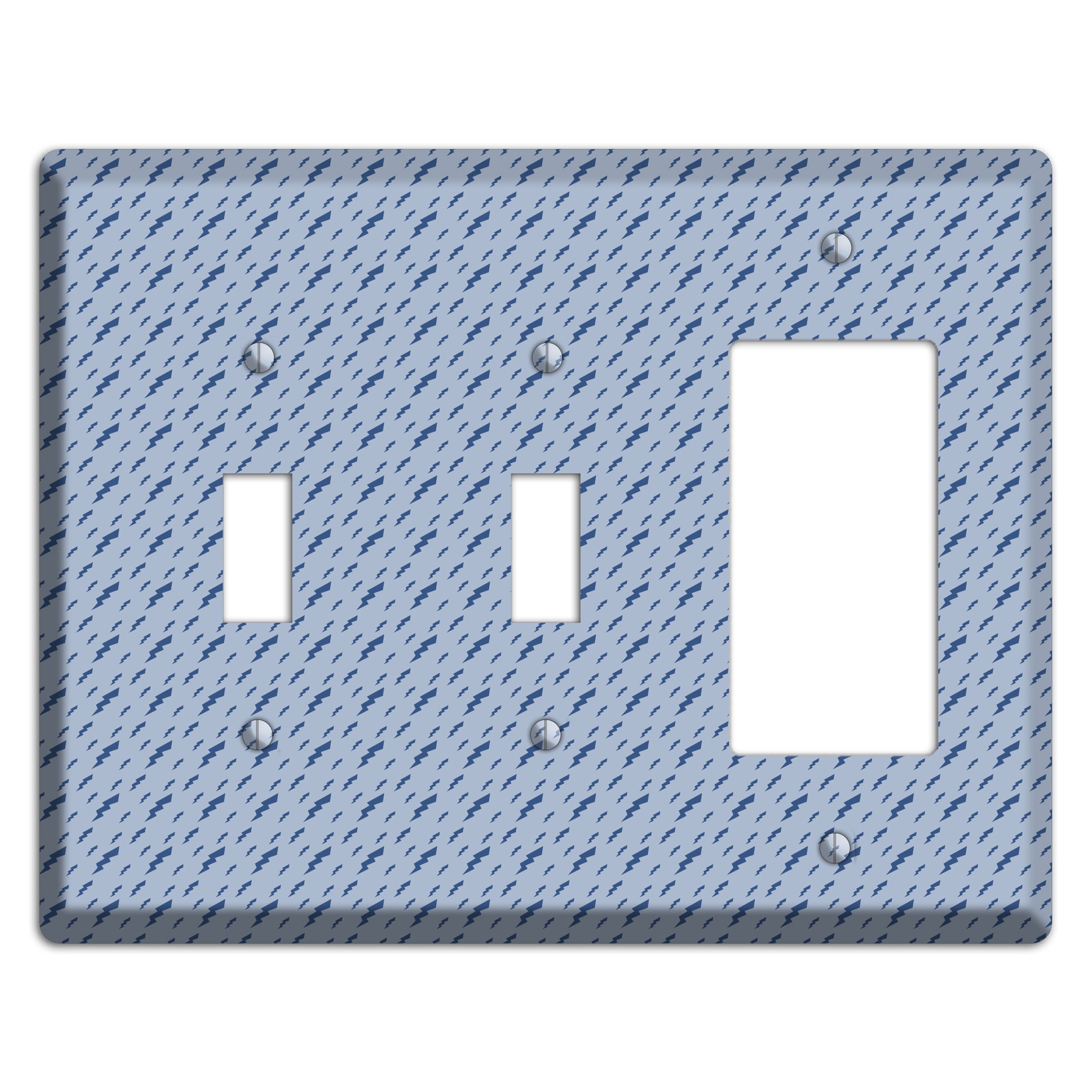 Blue Bolts 2 Toggle / Rocker Wallplate