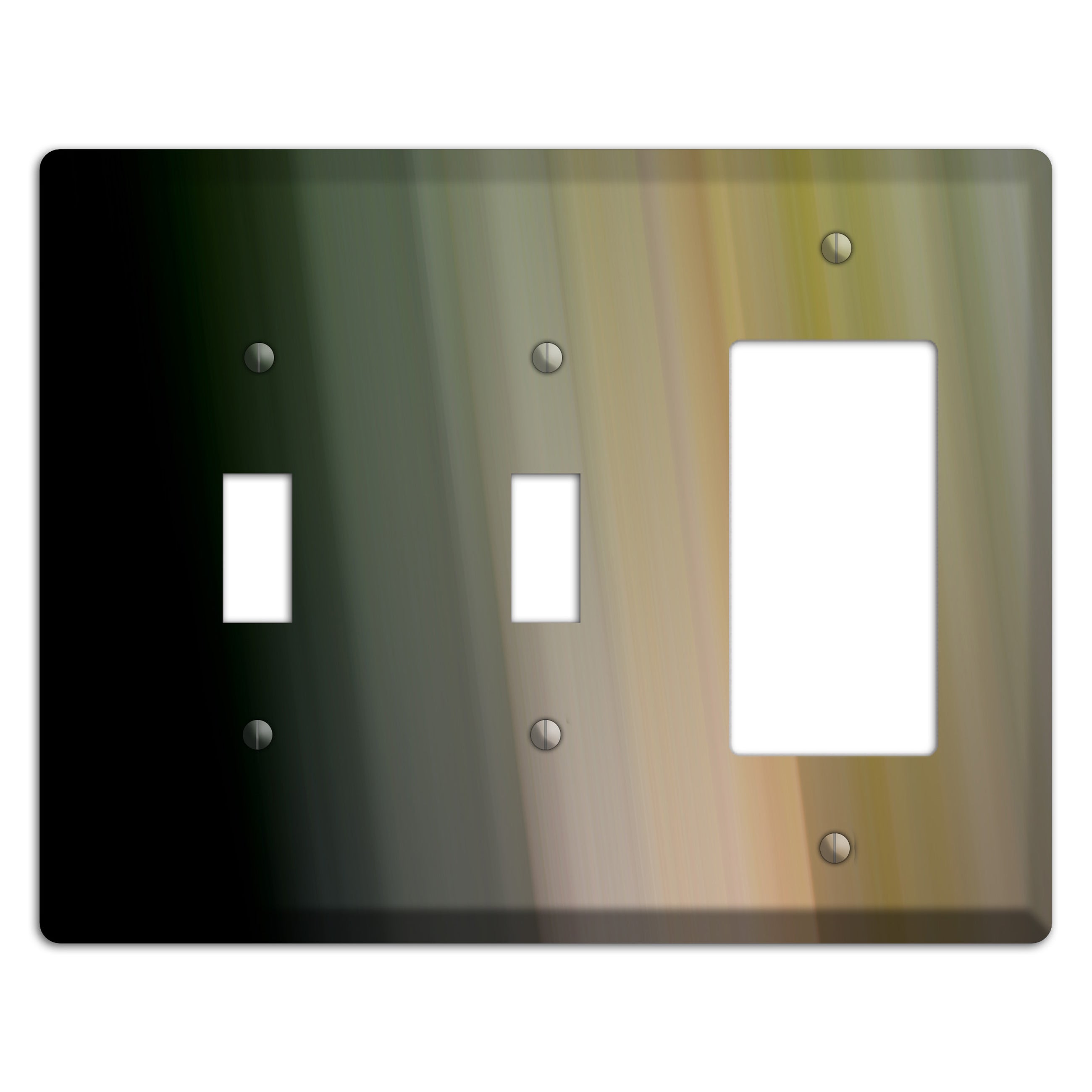 Black and Olive Ray of Light 2 Toggle / Rocker Wallplate