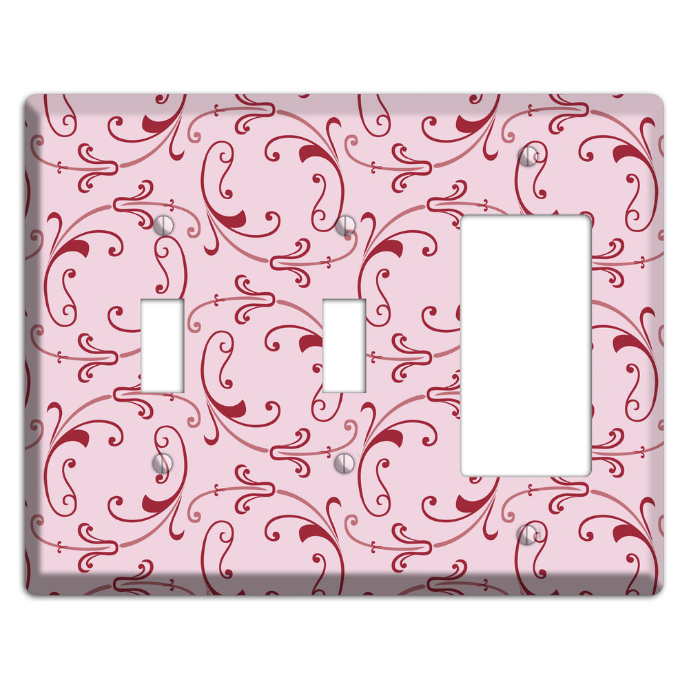 Pink Victorian Sprig 2 Toggle / Rocker Wallplate