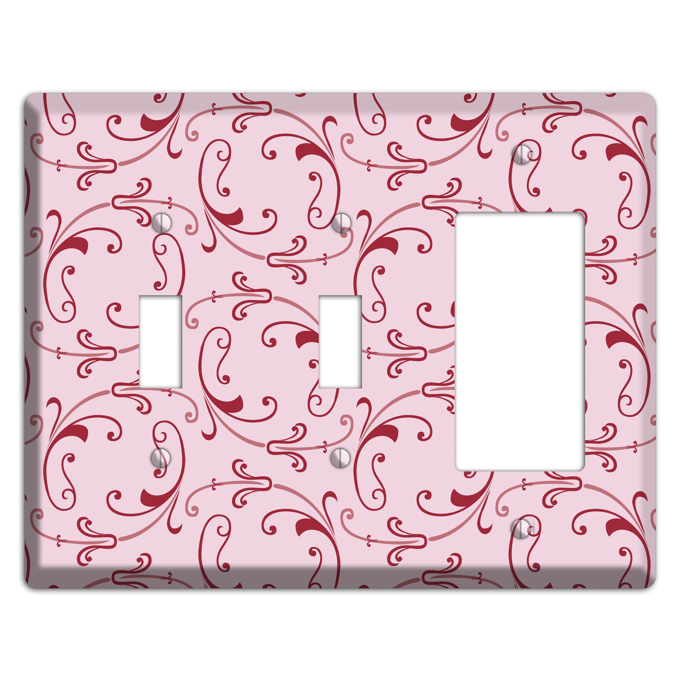 Pink Victorian Sprig 2 Toggle / Rocker Wallplate