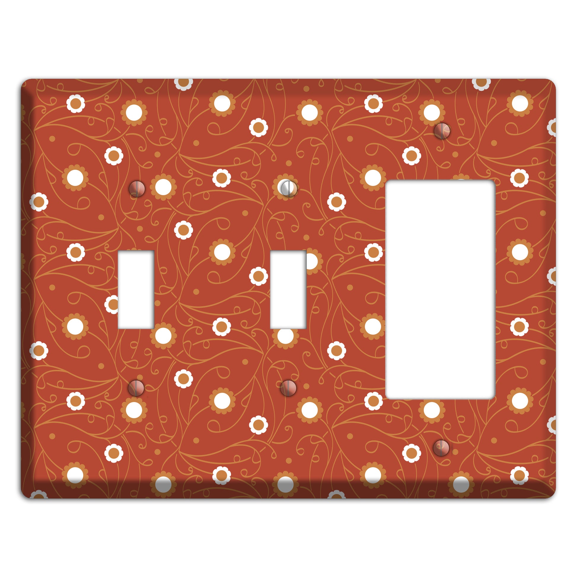 Red Vine Floral 2 Toggle / Rocker Wallplate