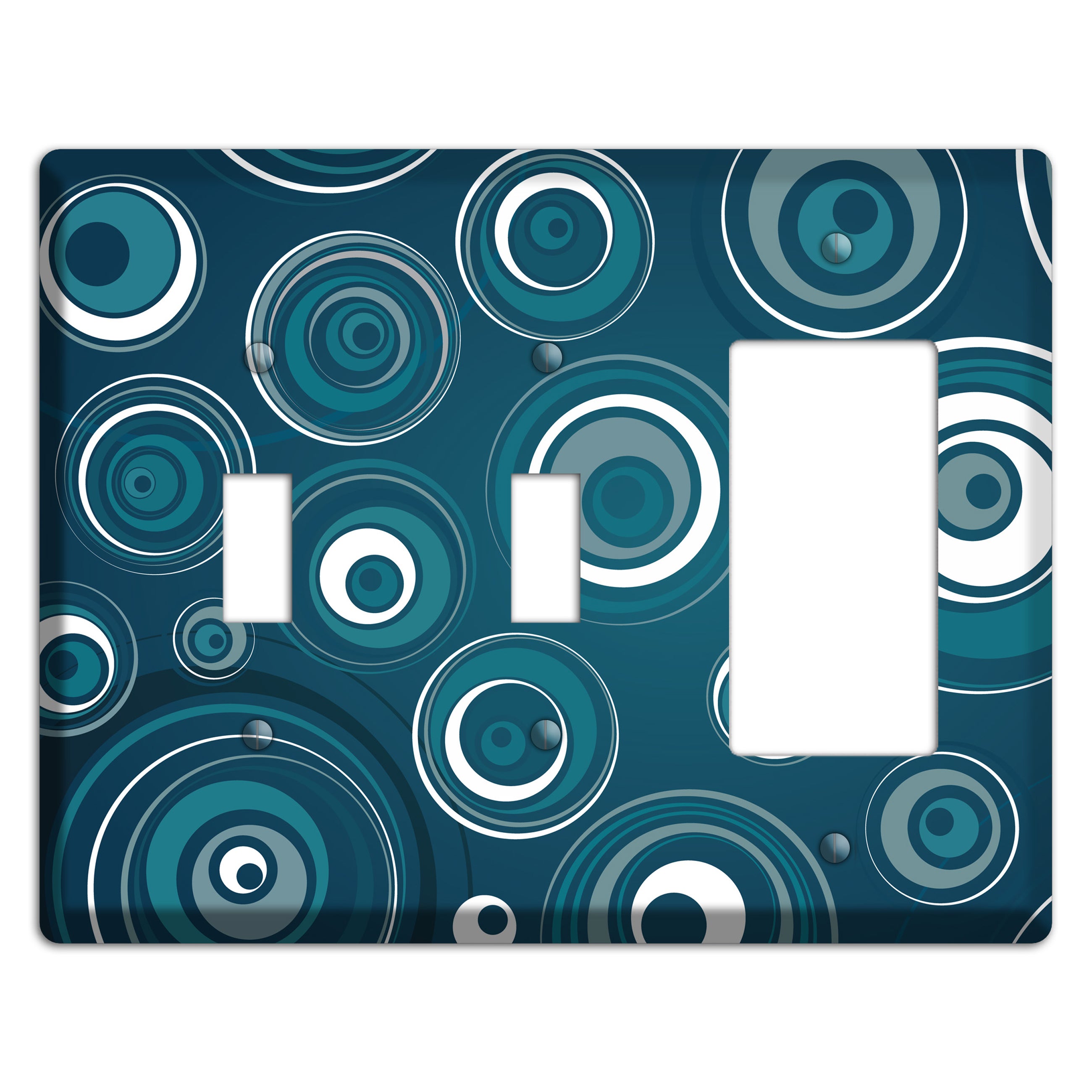 Blue Circles 2 Toggle / Rocker Wallplate