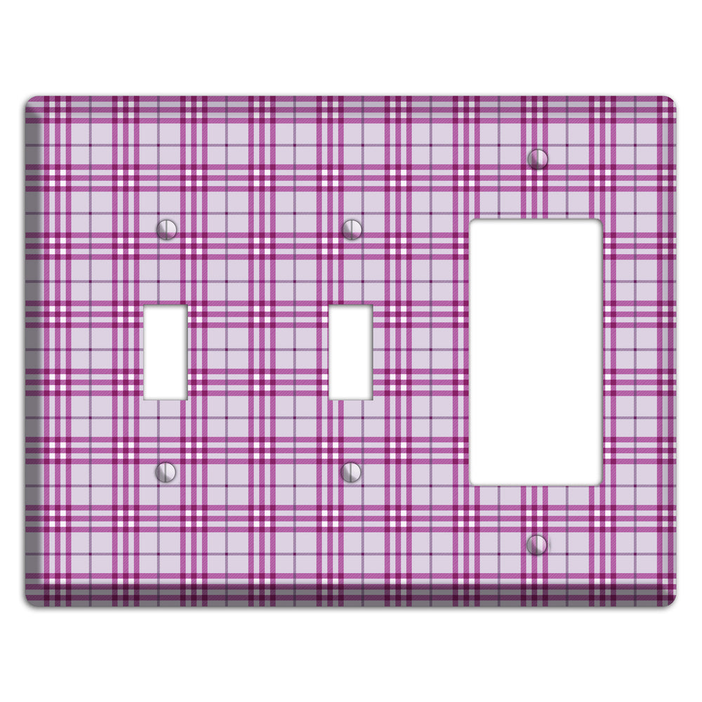 Purple Plaid 2 Toggle / Rocker Wallplate
