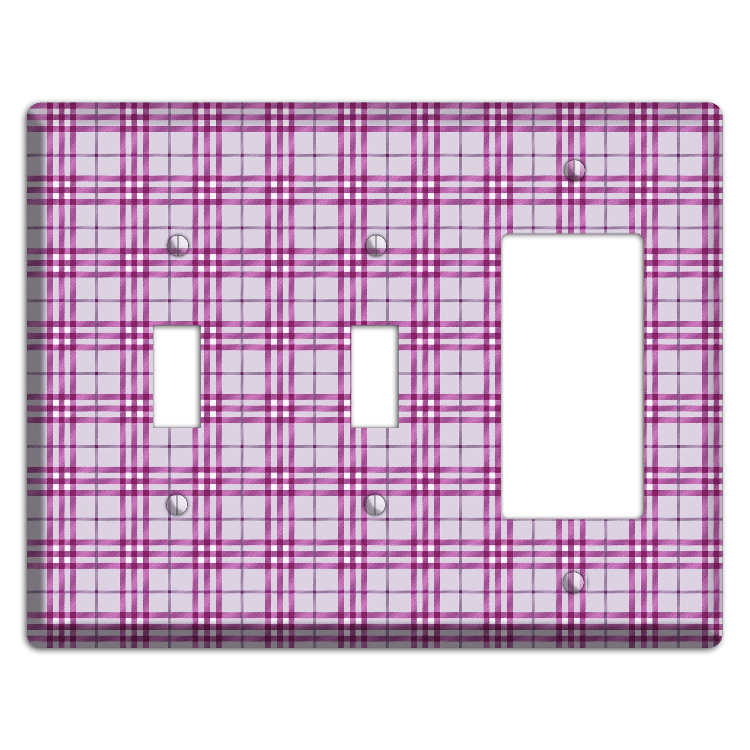 Purple Plaid 2 Toggle / Rocker Wallplate