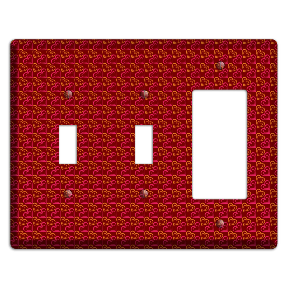 Red and Orange Hearts 2 Toggle / Rocker Wallplate
