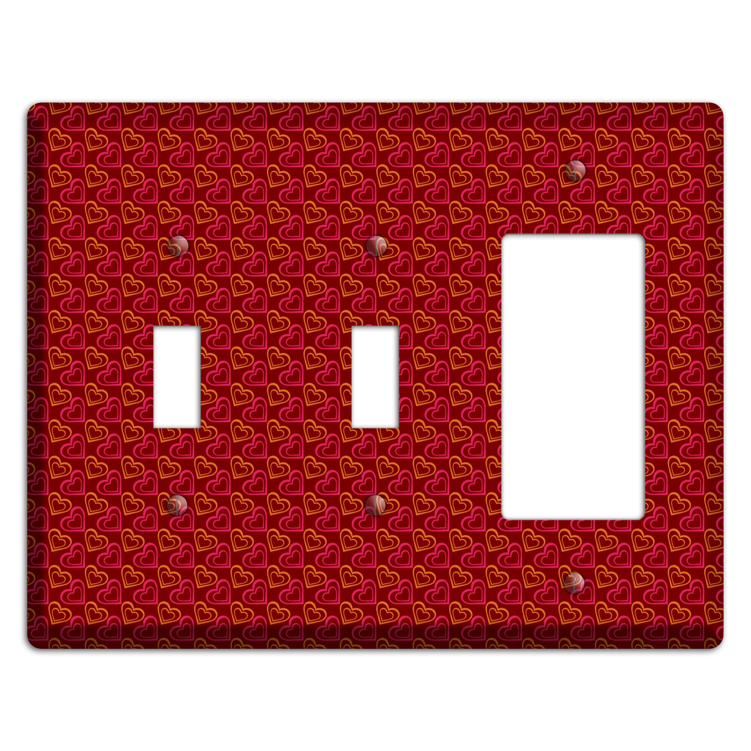 Red and Orange Hearts 2 Toggle / Rocker Wallplate