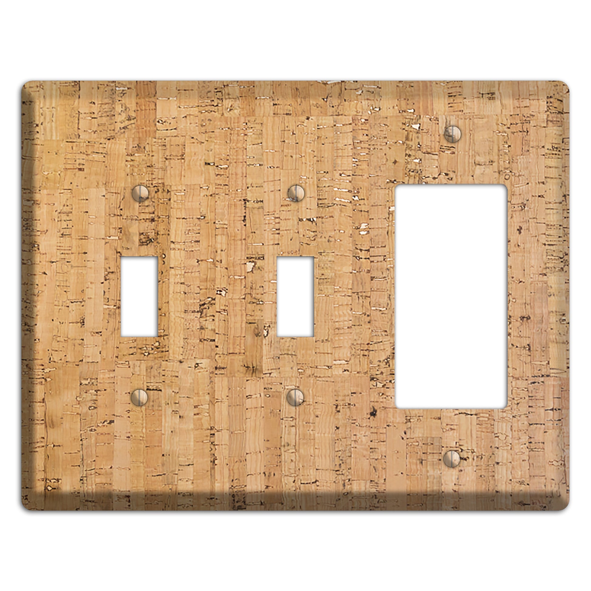 Natural Cork 2 Toggle / Rocker Wallplate