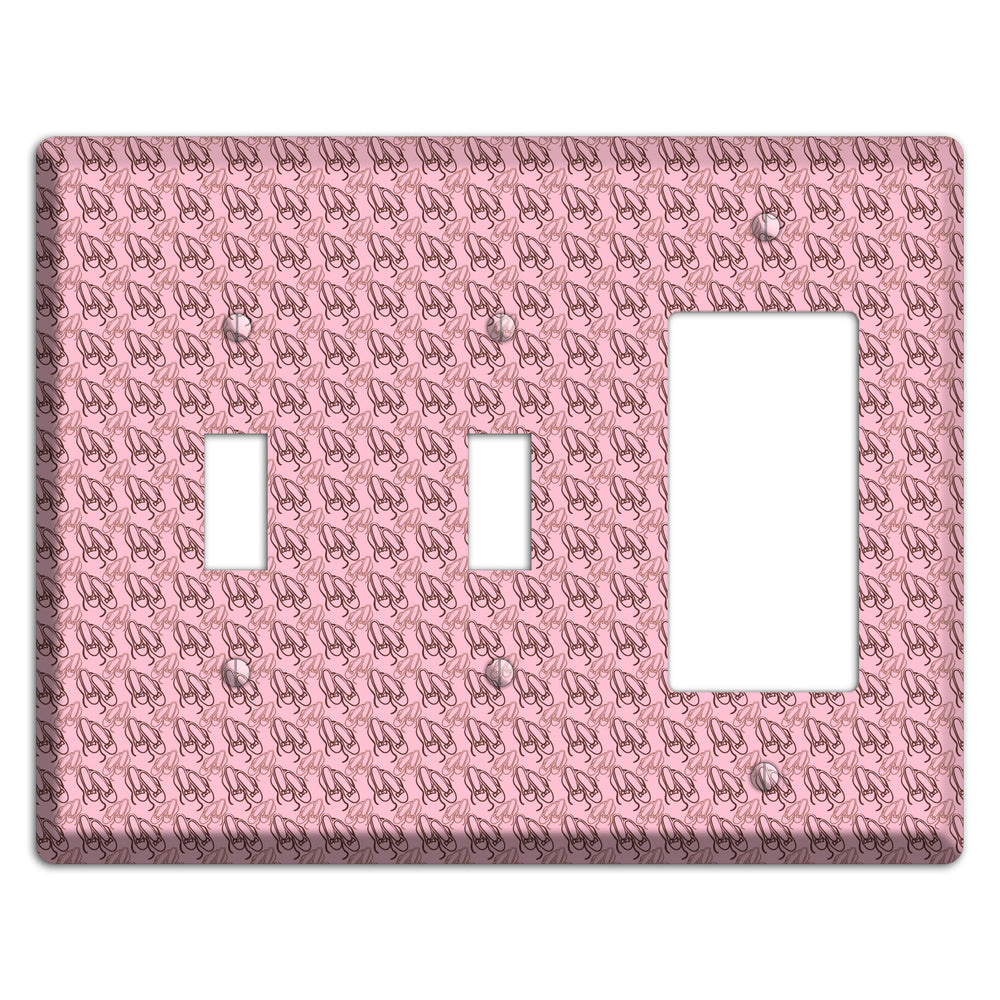 Pink Ballet Slippers 2 Toggle / Rocker Wallplate