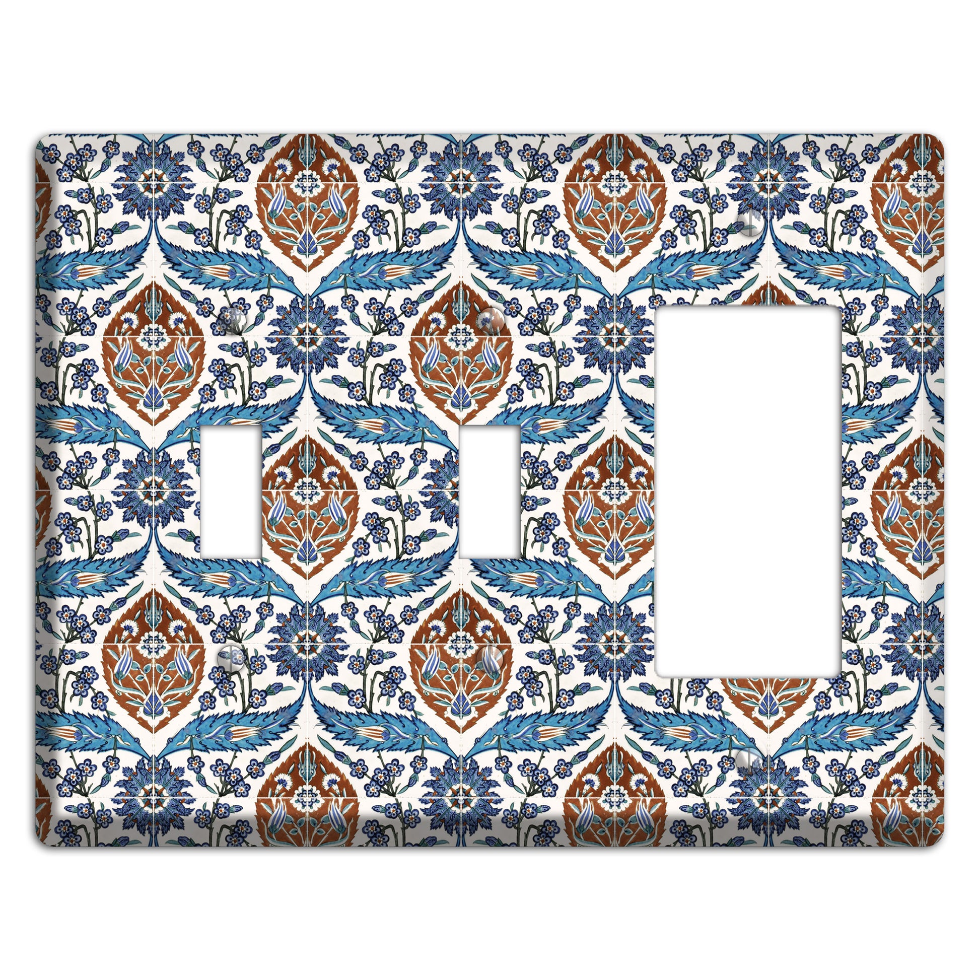 Ornate Feather Tile 2 Toggle / Rocker Wallplate