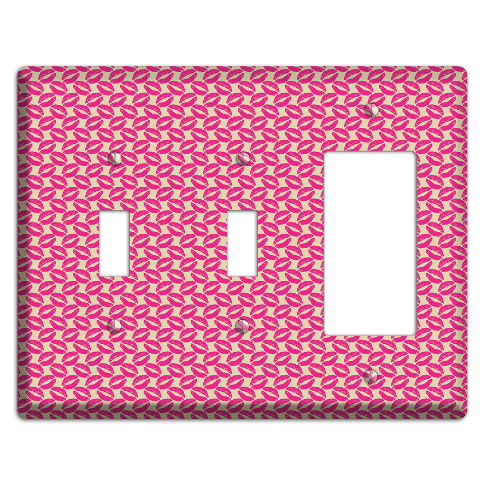 Pink Kisses 2 Toggle / Rocker Wallplate