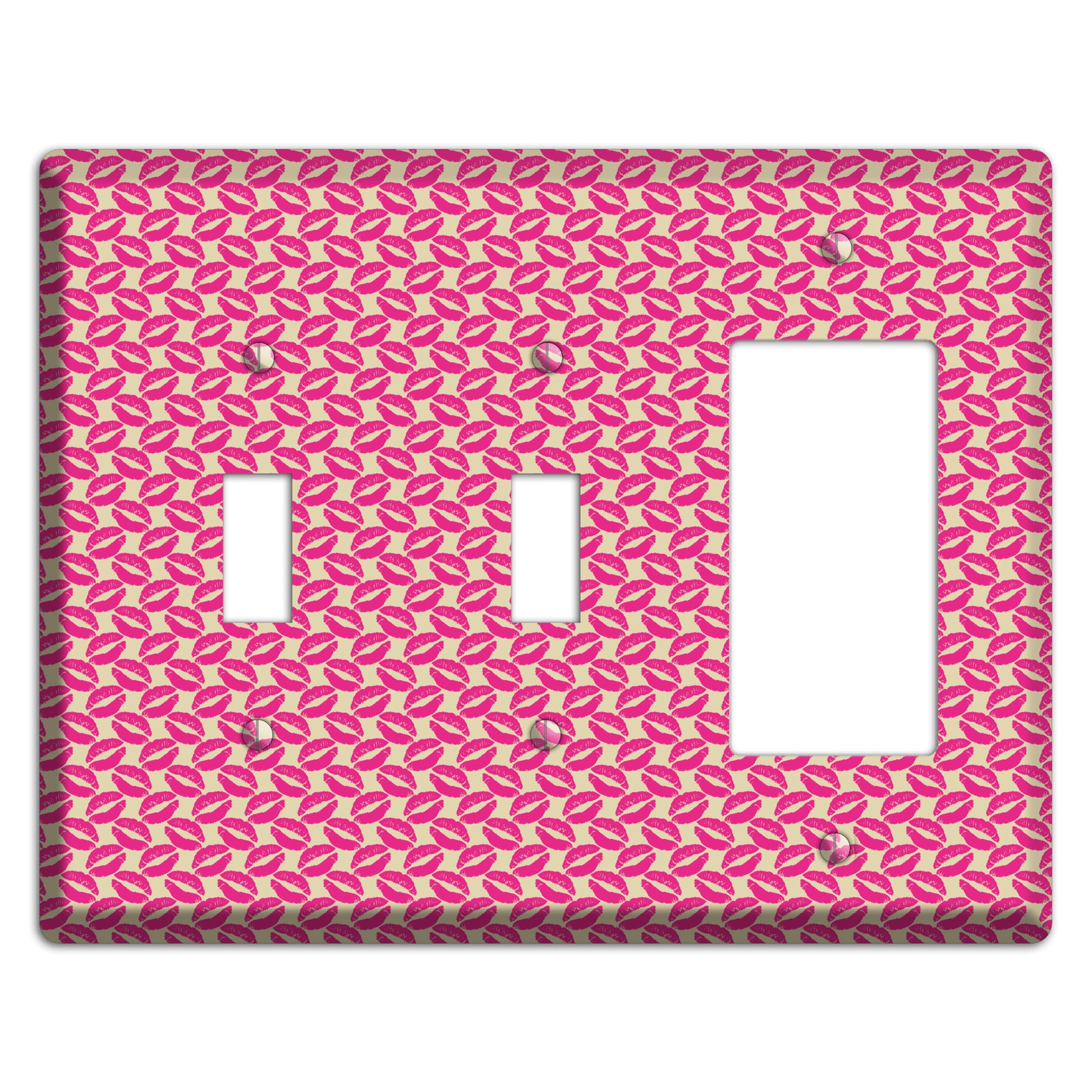 Pink Kisses 2 Toggle / Rocker Wallplate