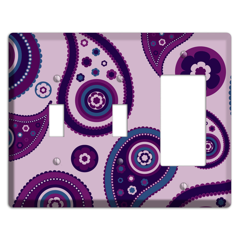 Light Purple Pailsey 2 Toggle / Rocker Wallplate