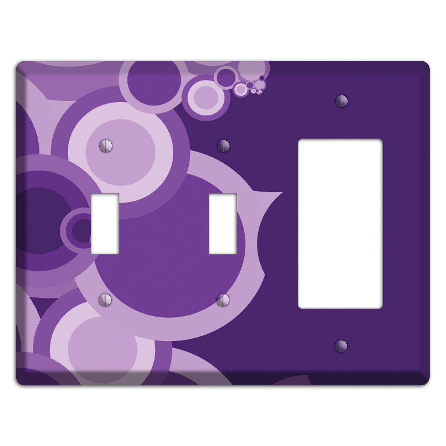 Purple Circles 2 Toggle / Rocker Wallplate