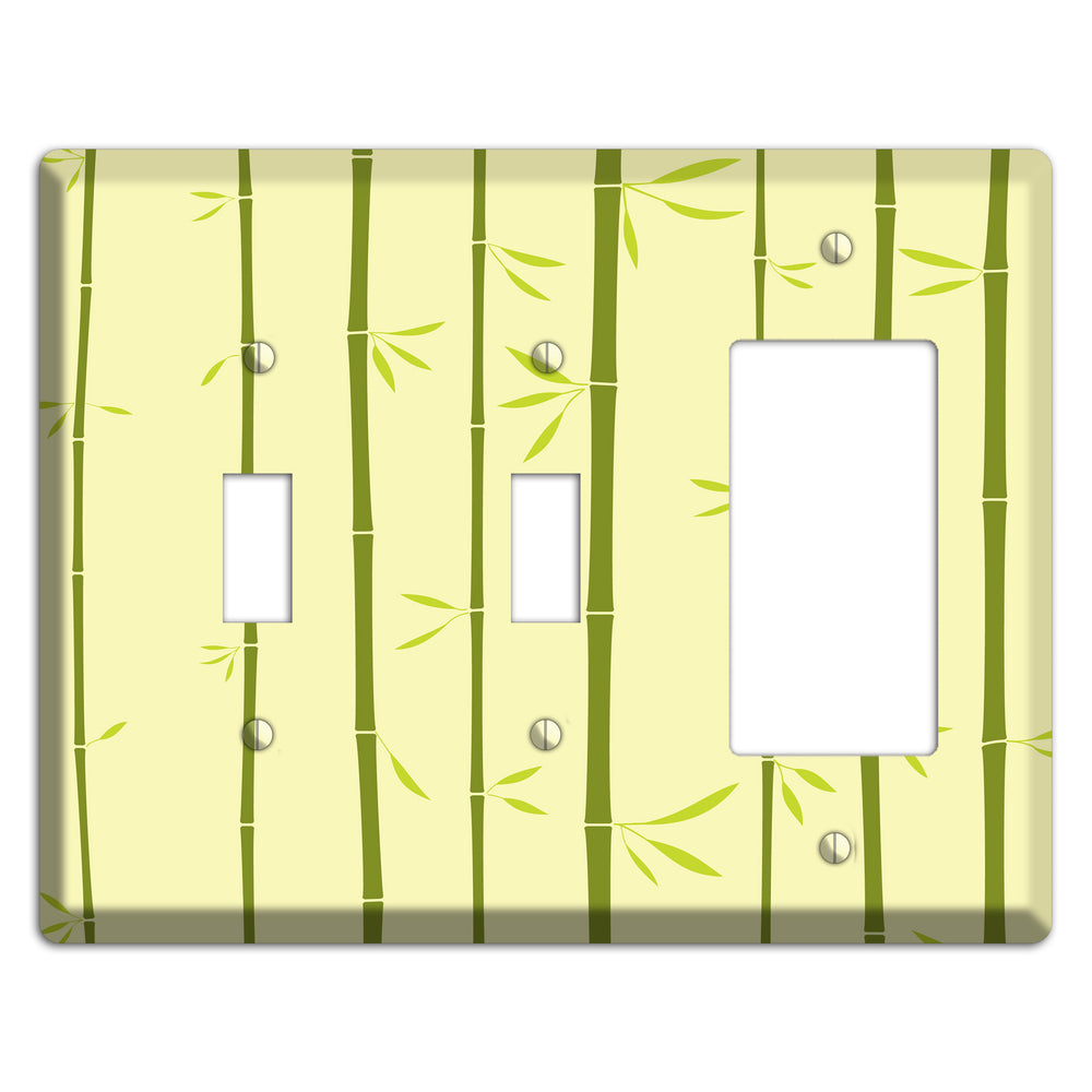 Yellow and Green Bamboo 2 Toggle / Rocker Wallplate