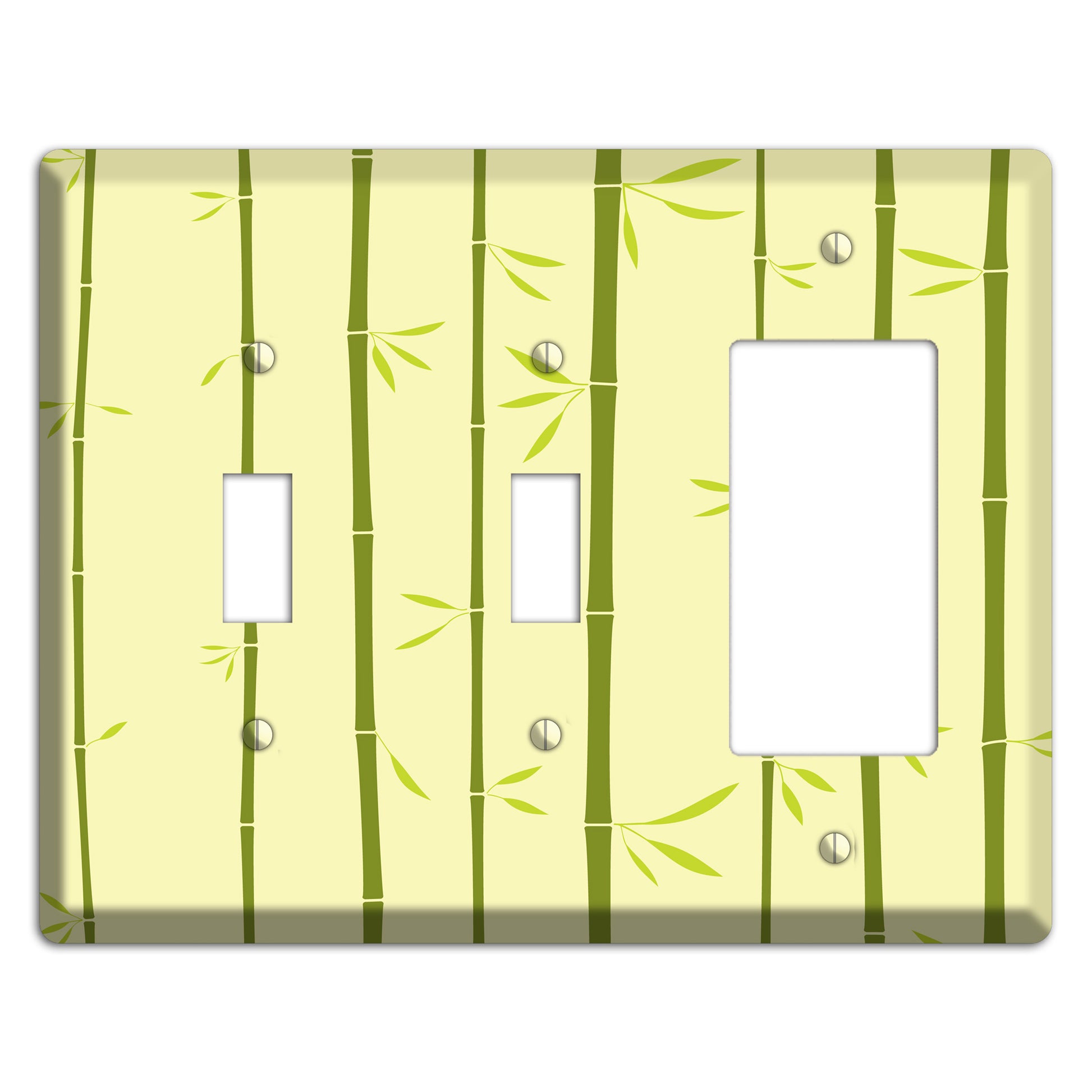 Yellow and Green Bamboo 2 Toggle / Rocker Wallplate