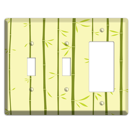 Yellow and Green Bamboo 2 Toggle / Rocker Wallplate