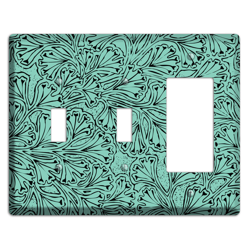 Deco Olive Interlocking Floral 2 Toggle / Rocker Wallplate