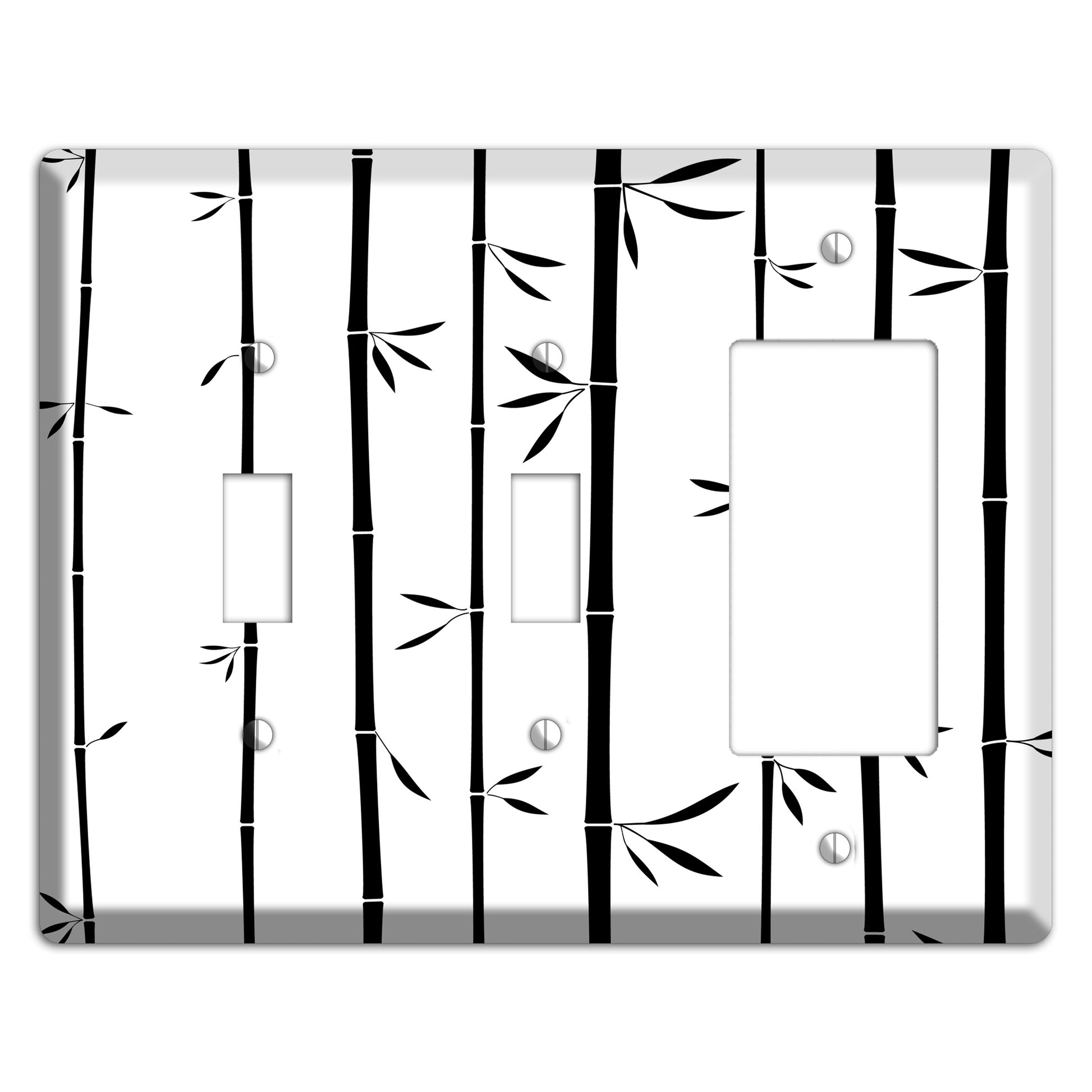 Black and White Bamboo 2 Toggle / Rocker Wallplate
