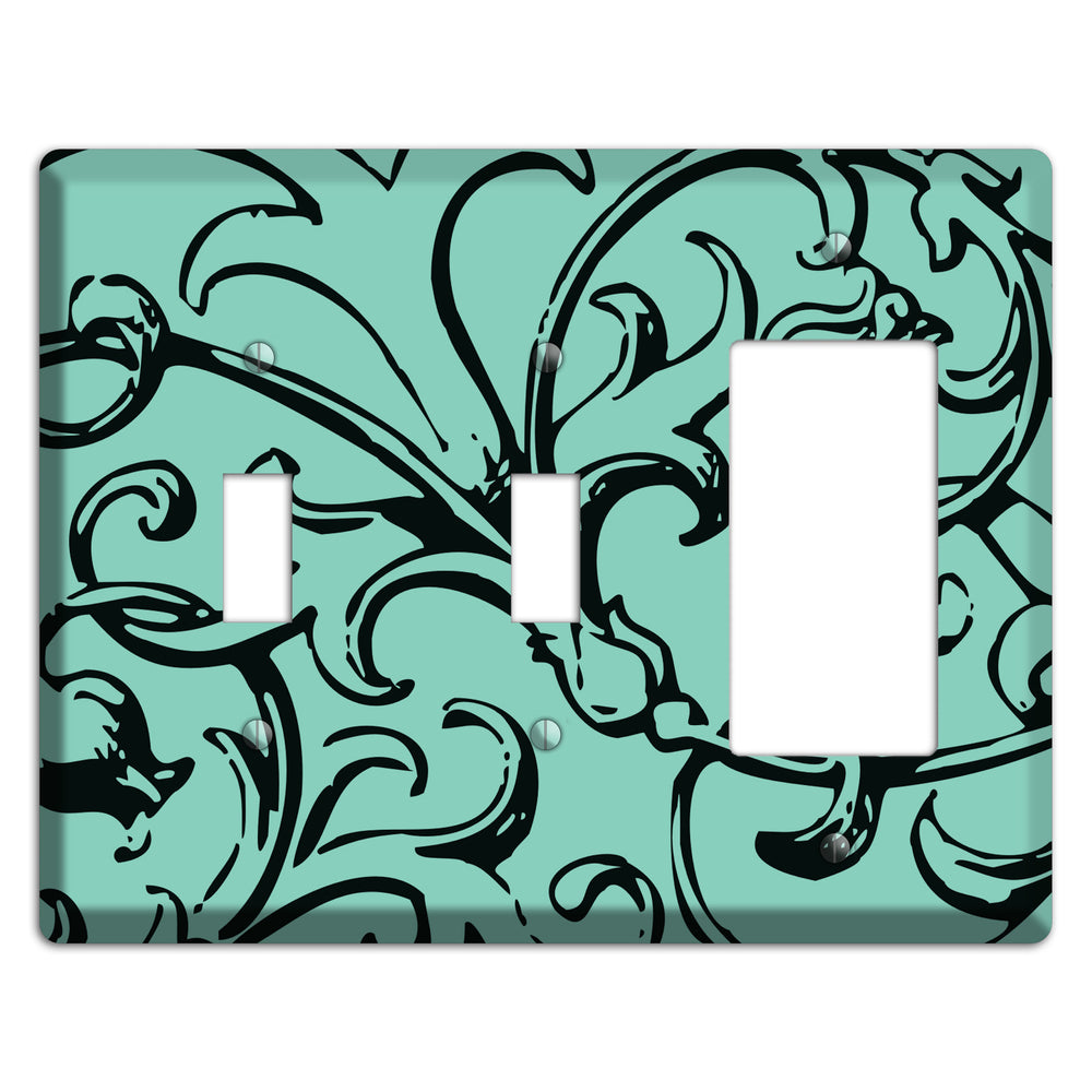 Victorian Aqua 2 Toggle / Rocker Wallplate
