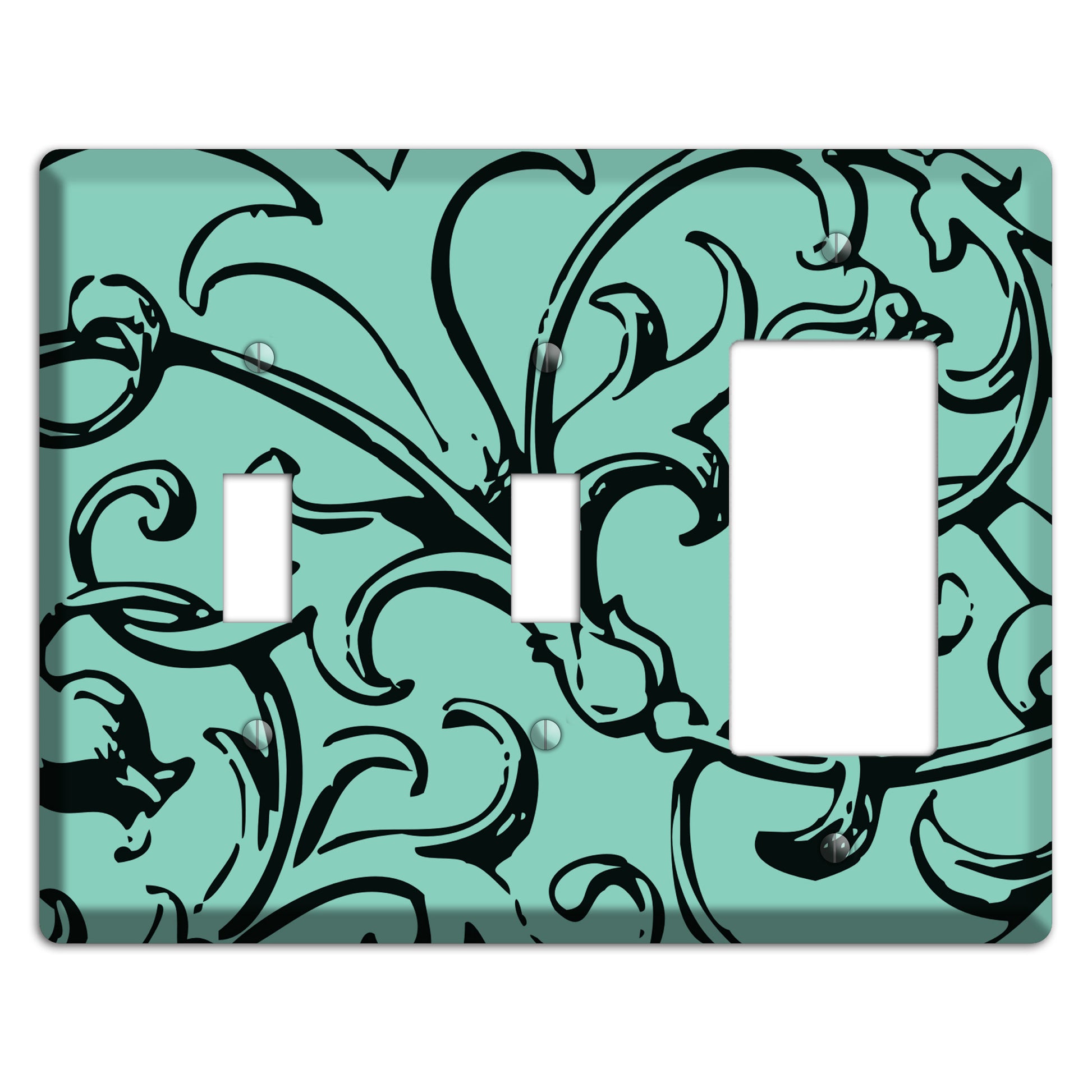 Victorian Aqua 2 Toggle / Rocker Wallplate