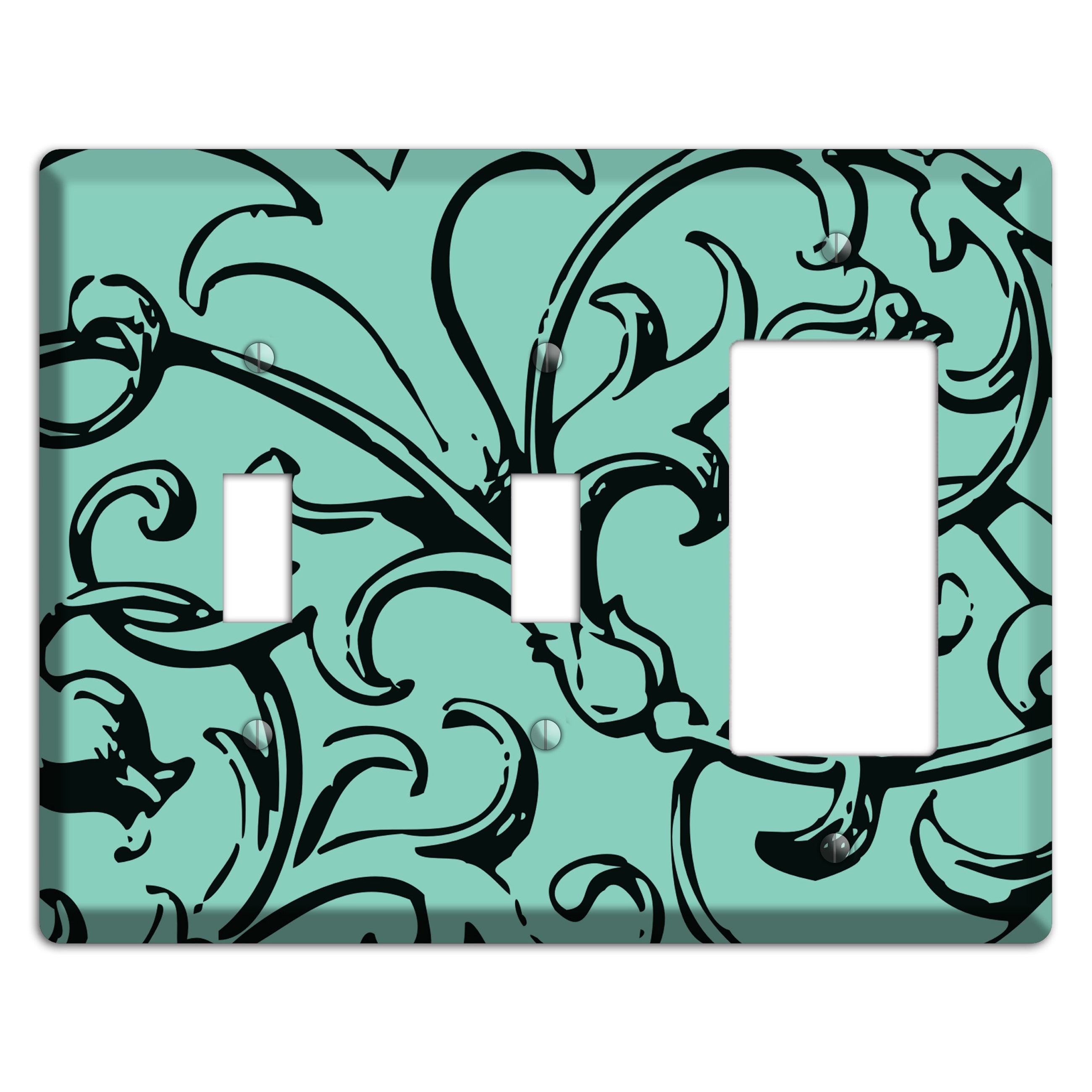 Victorian Aqua 2 Toggle / Rocker Wallplate