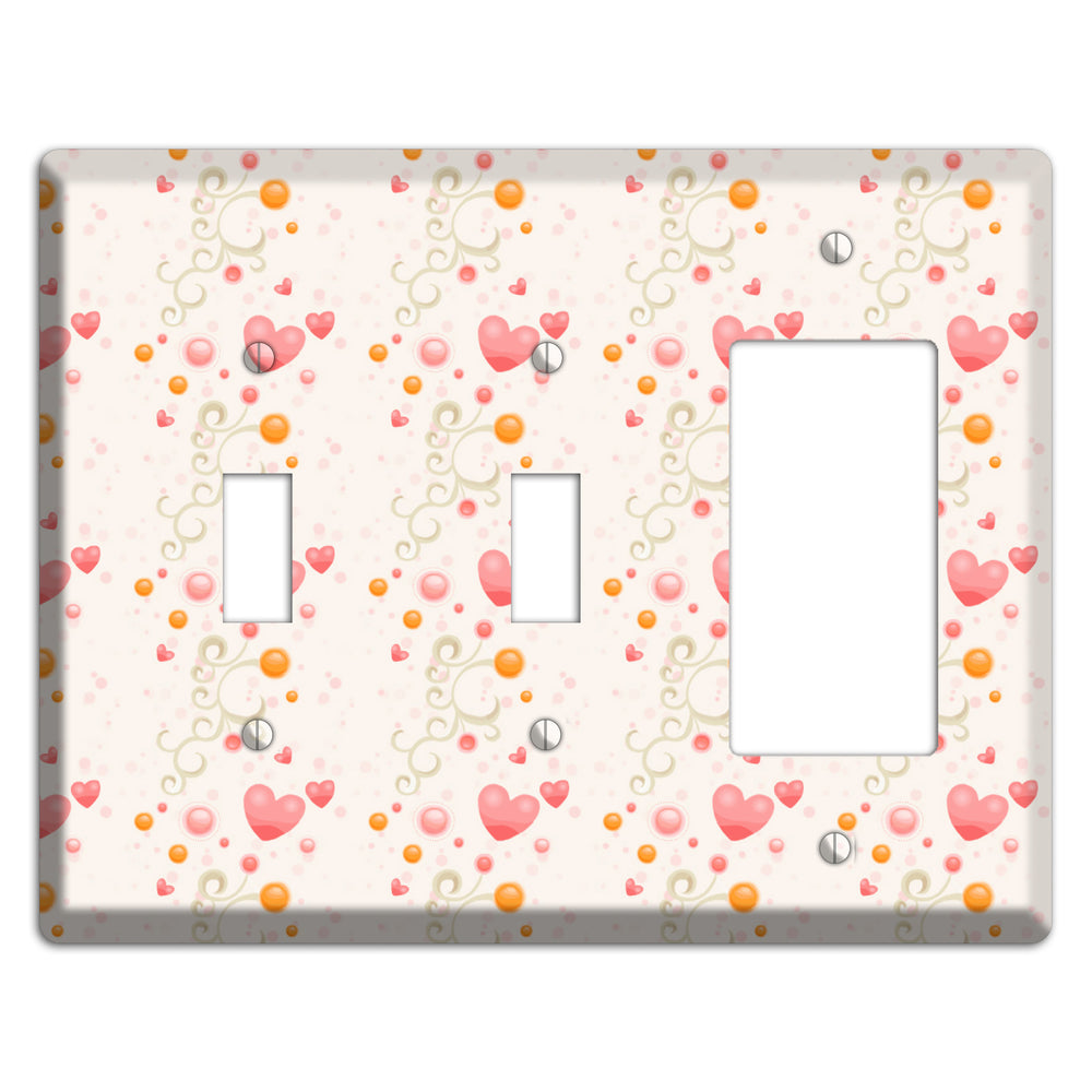 Bubbly Hearts 2 Toggle / Rocker Wallplate