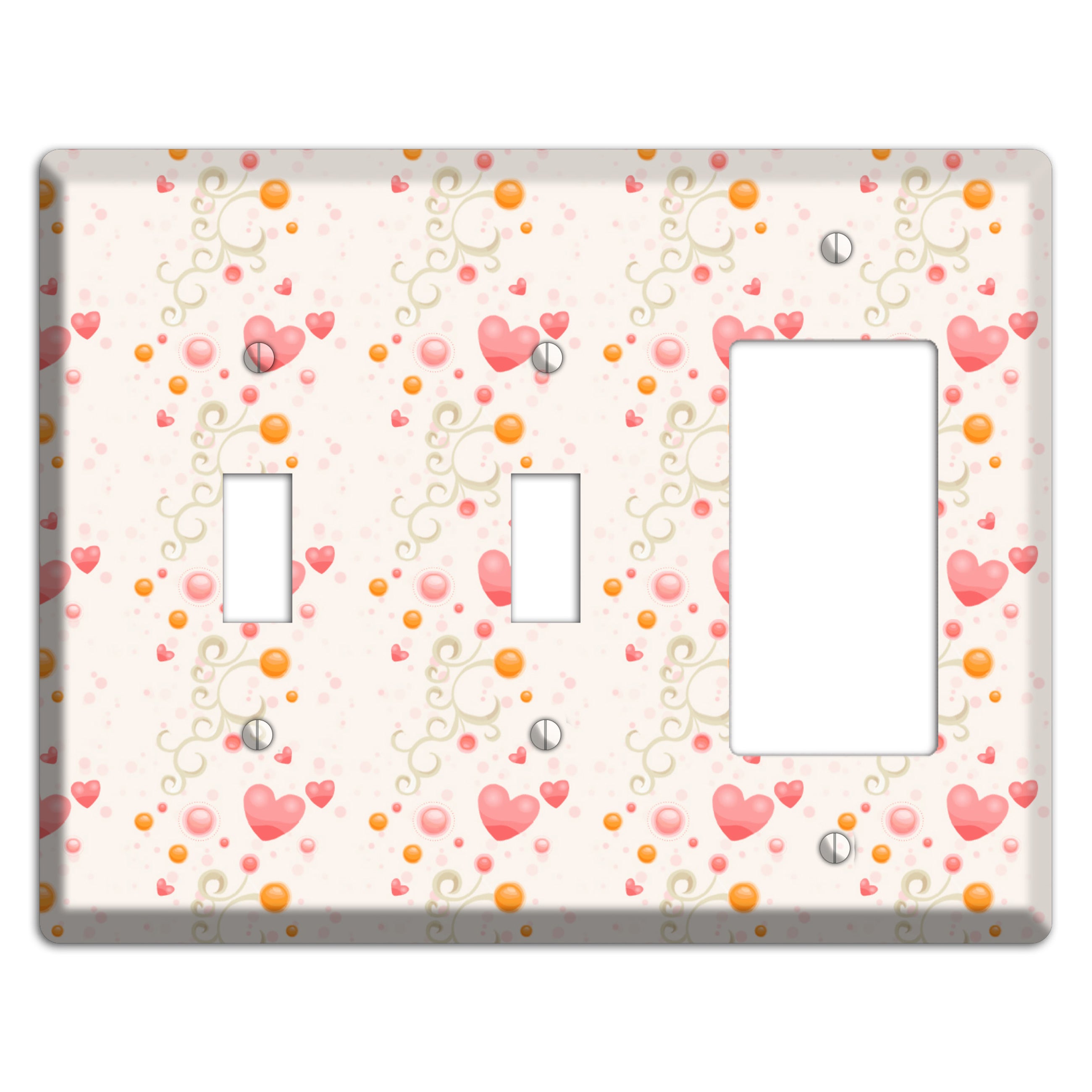 Bubbly Hearts 2 Toggle / Rocker Wallplate