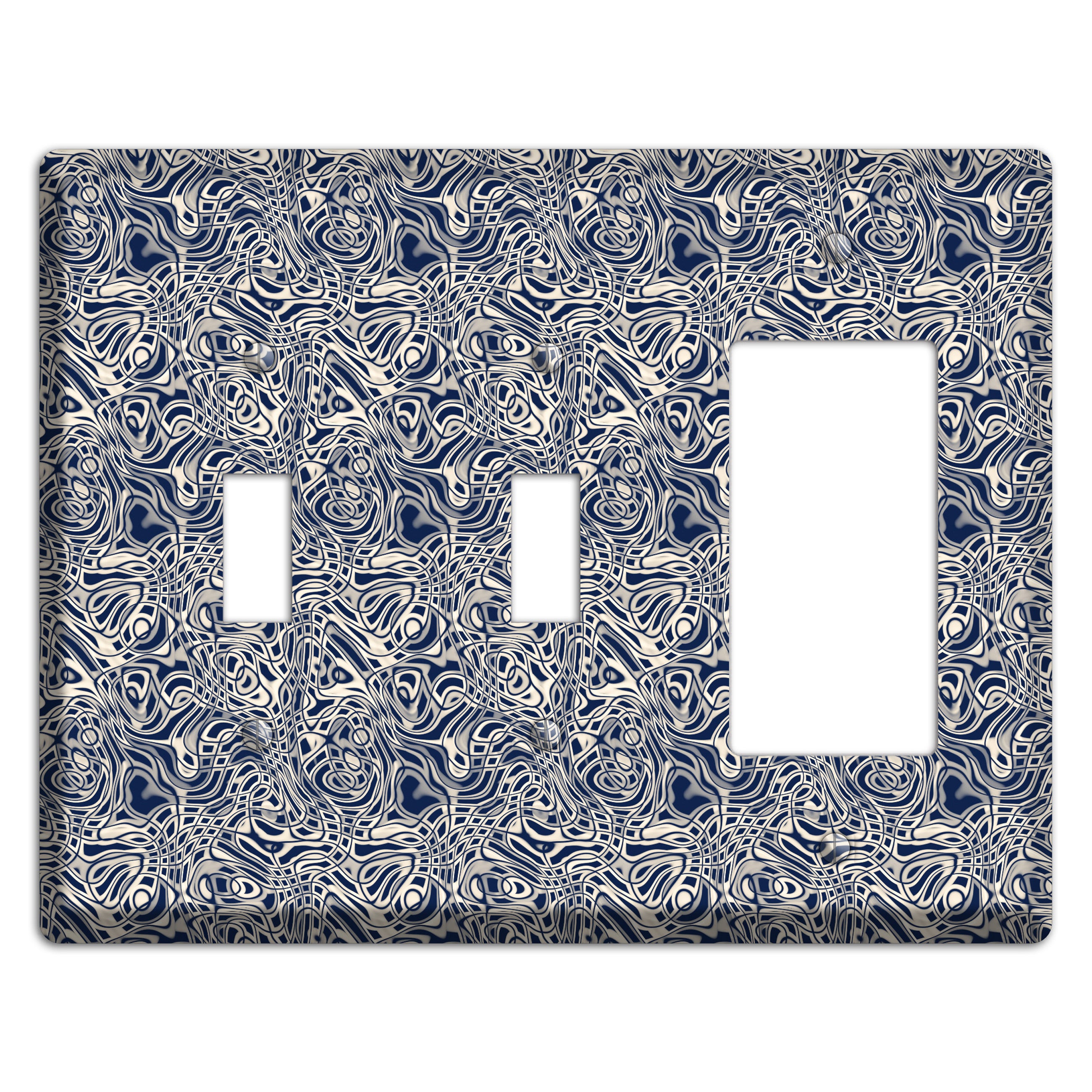 Blue Psychedelic Swirl 2 Toggle / Rocker Wallplate