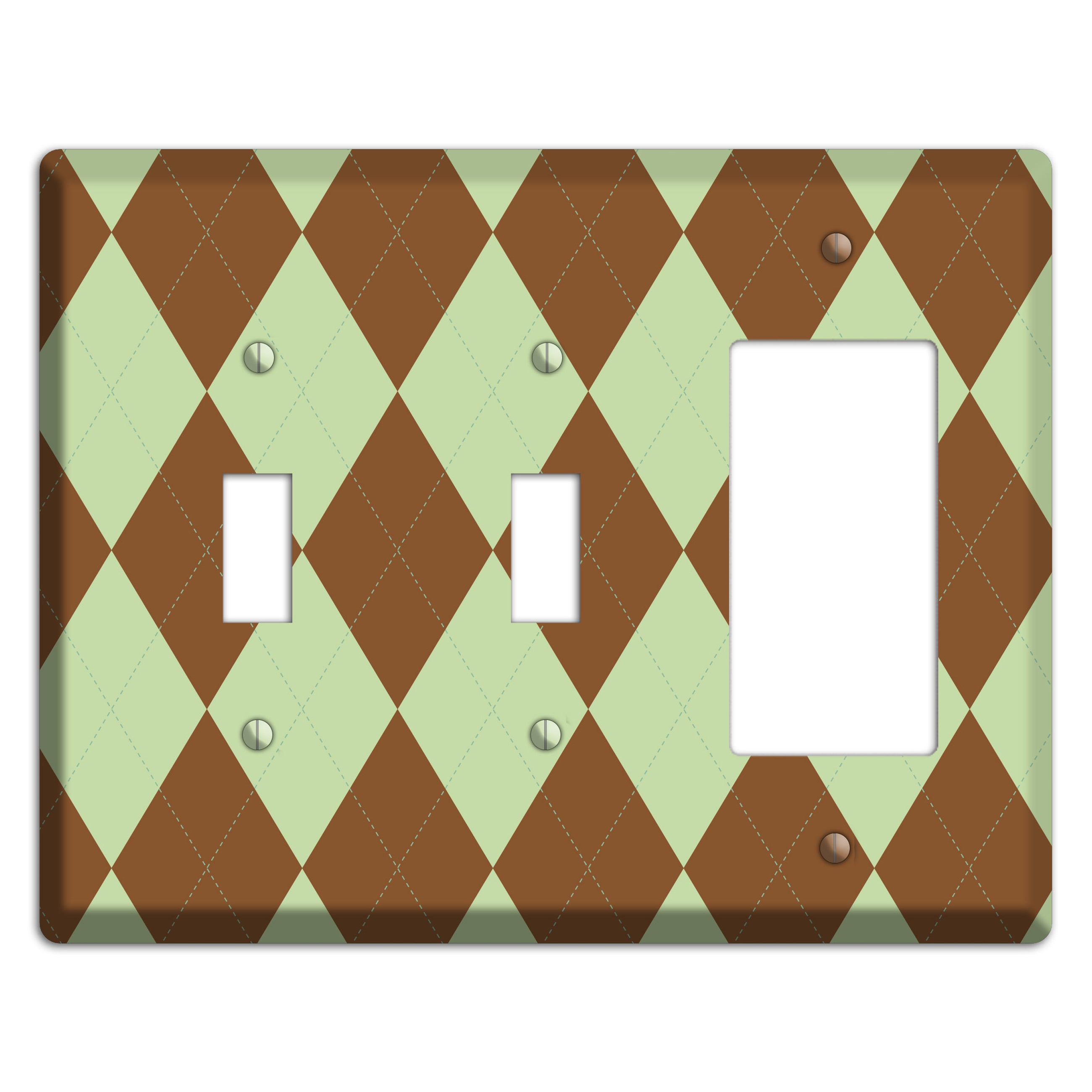 Brown Argyle 2 Toggle / Rocker Wallplate